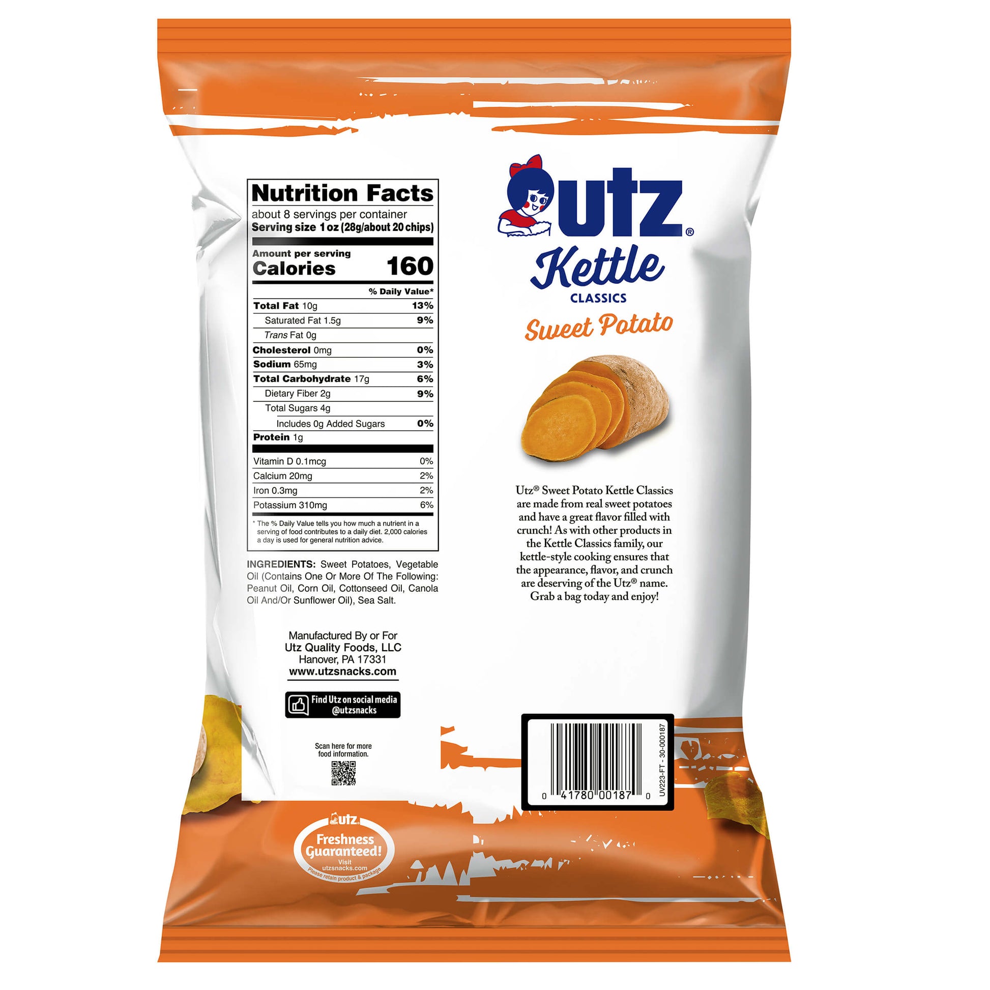 Utz Kettle Classics Potato Chips Sweet Potato