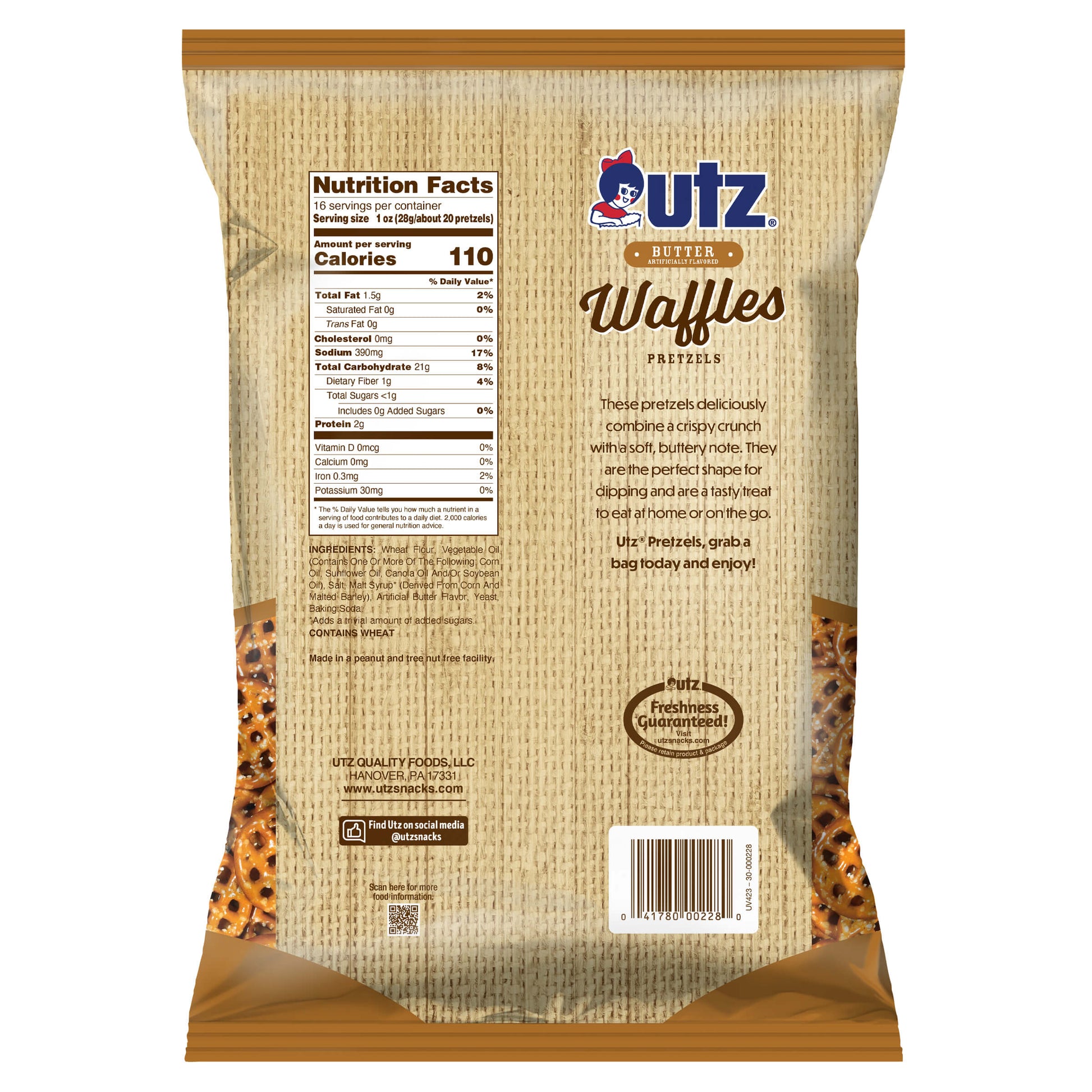Utz Pretzels Butter Waffles