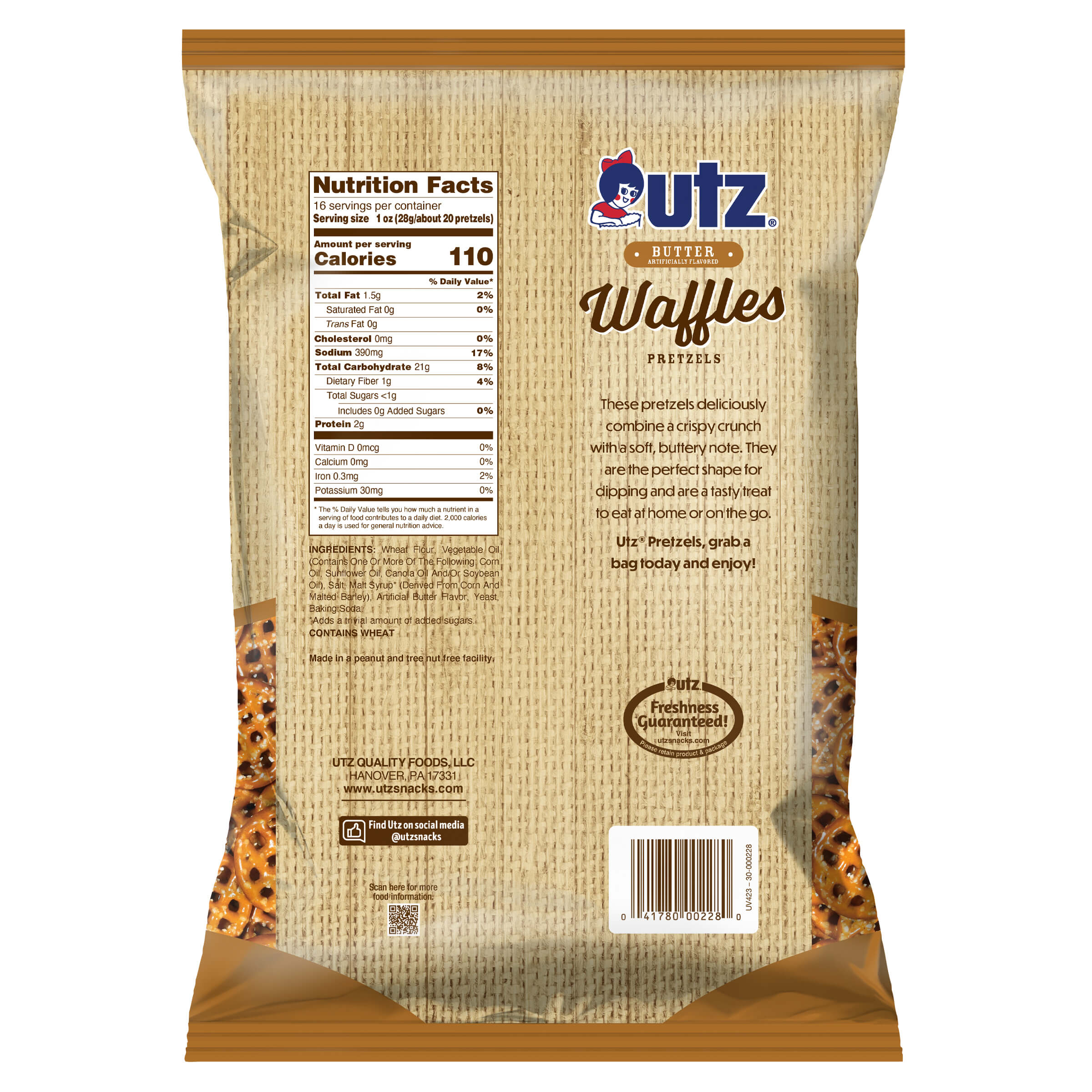 Utz Pretzels Butter Waffles