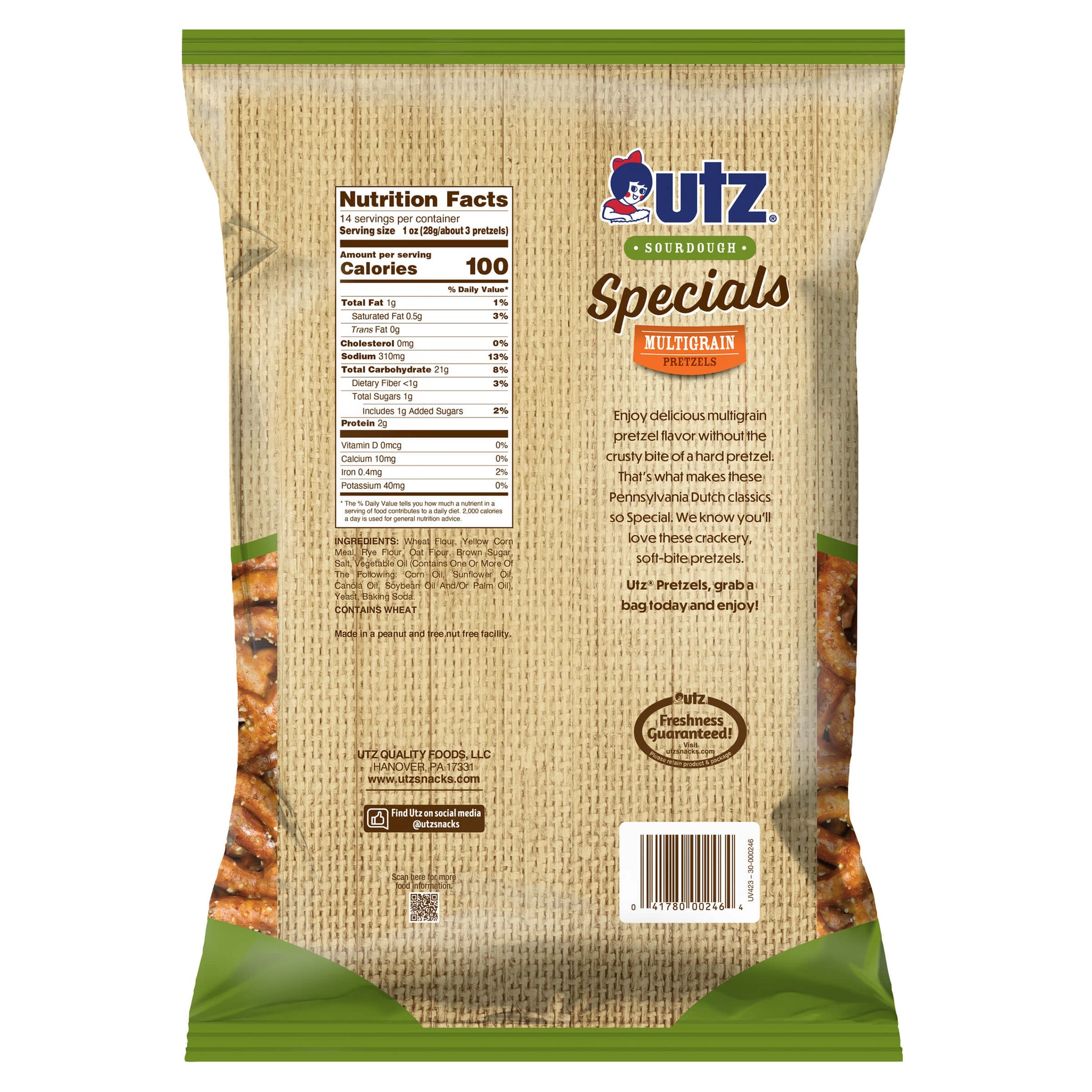 Utz Pretzels Sourdough Specials Multigrain