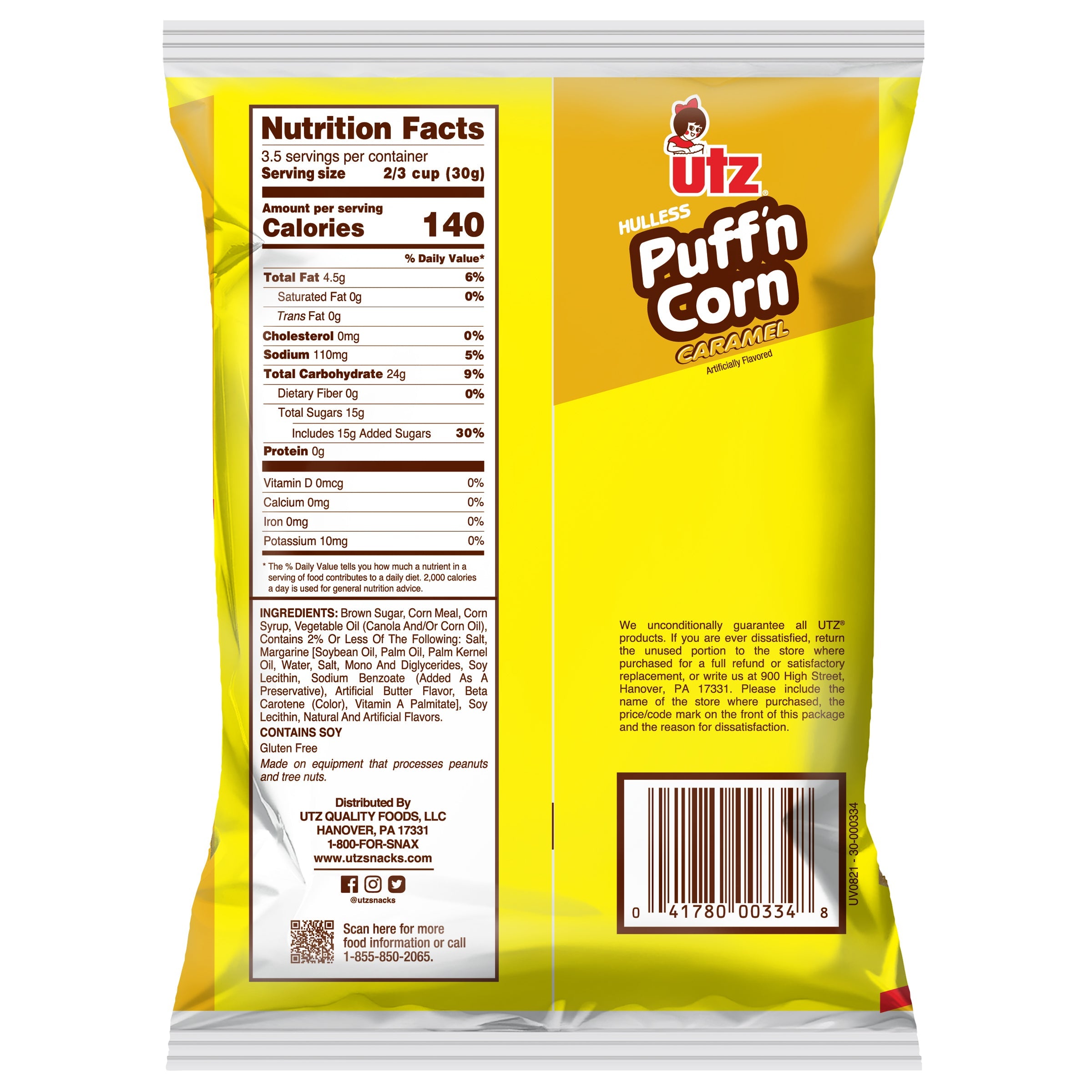Utz Puff'n Corn Caramel