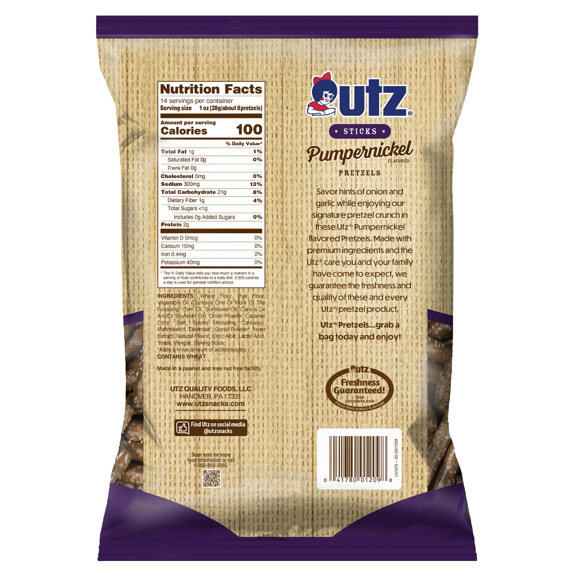 Utz Sticks Pumpernickel Pretzels
