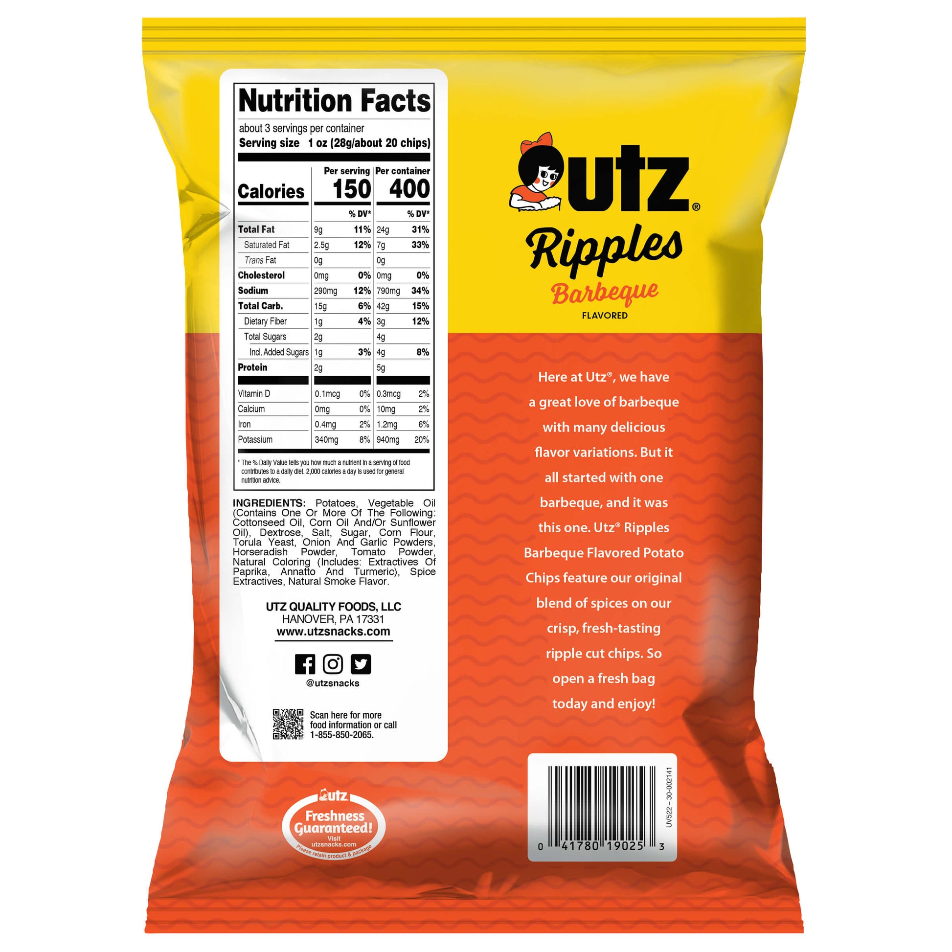 Utz® Barbeque Ripples Potato Chips