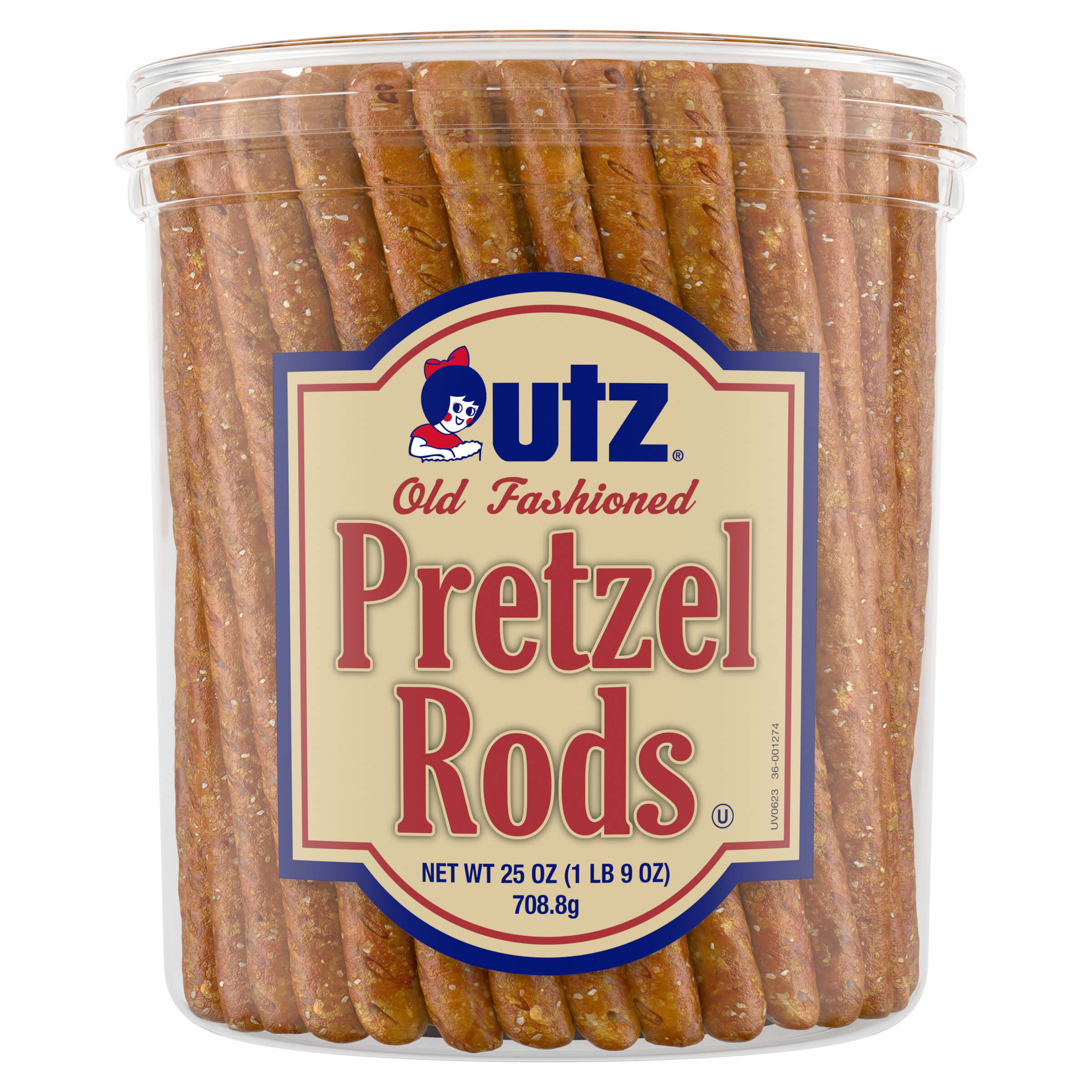 Utz Old Fashioned Pretzels Rods Barrel, Multipack, 25 oz, 2 Count