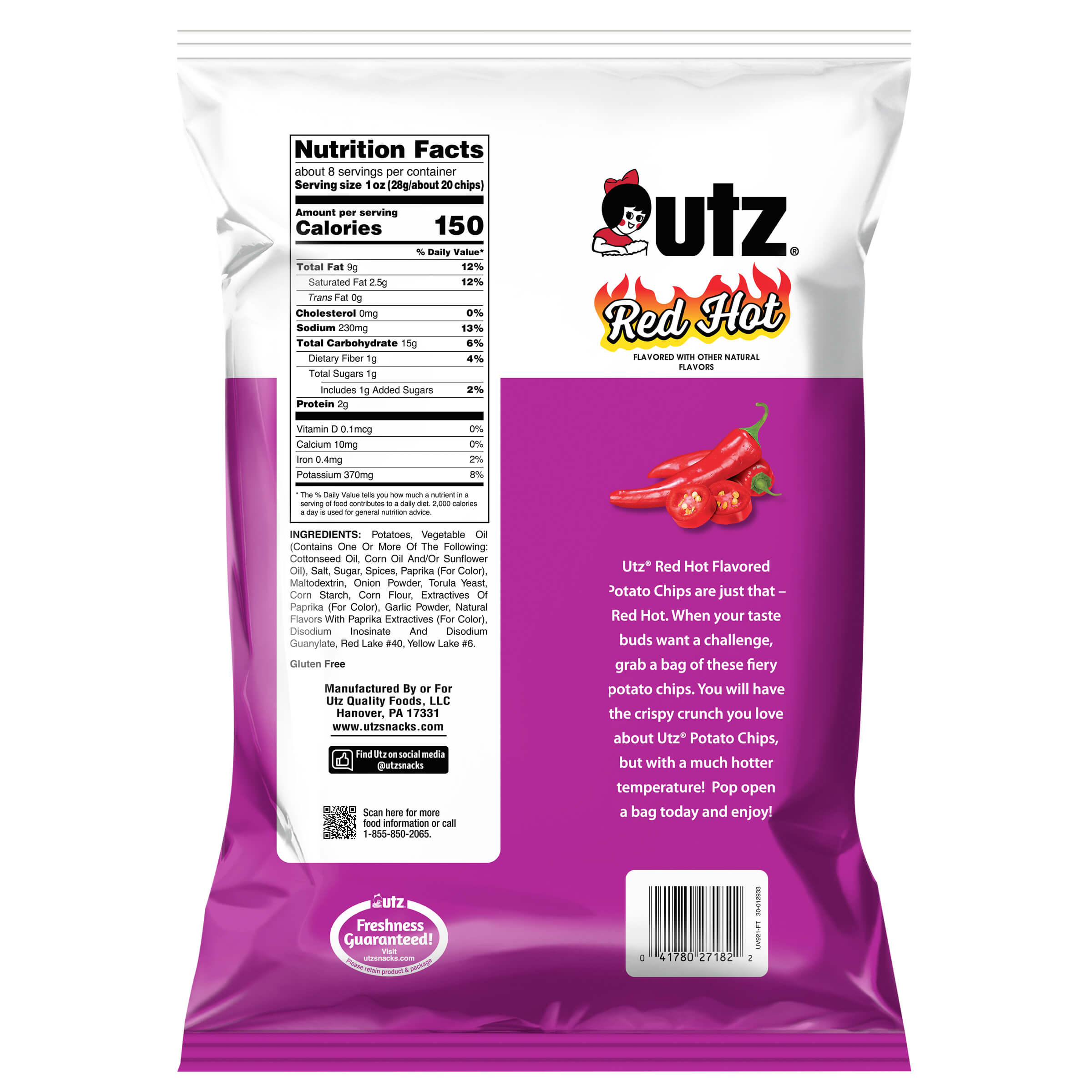 Utz Red Hot Potato Chips