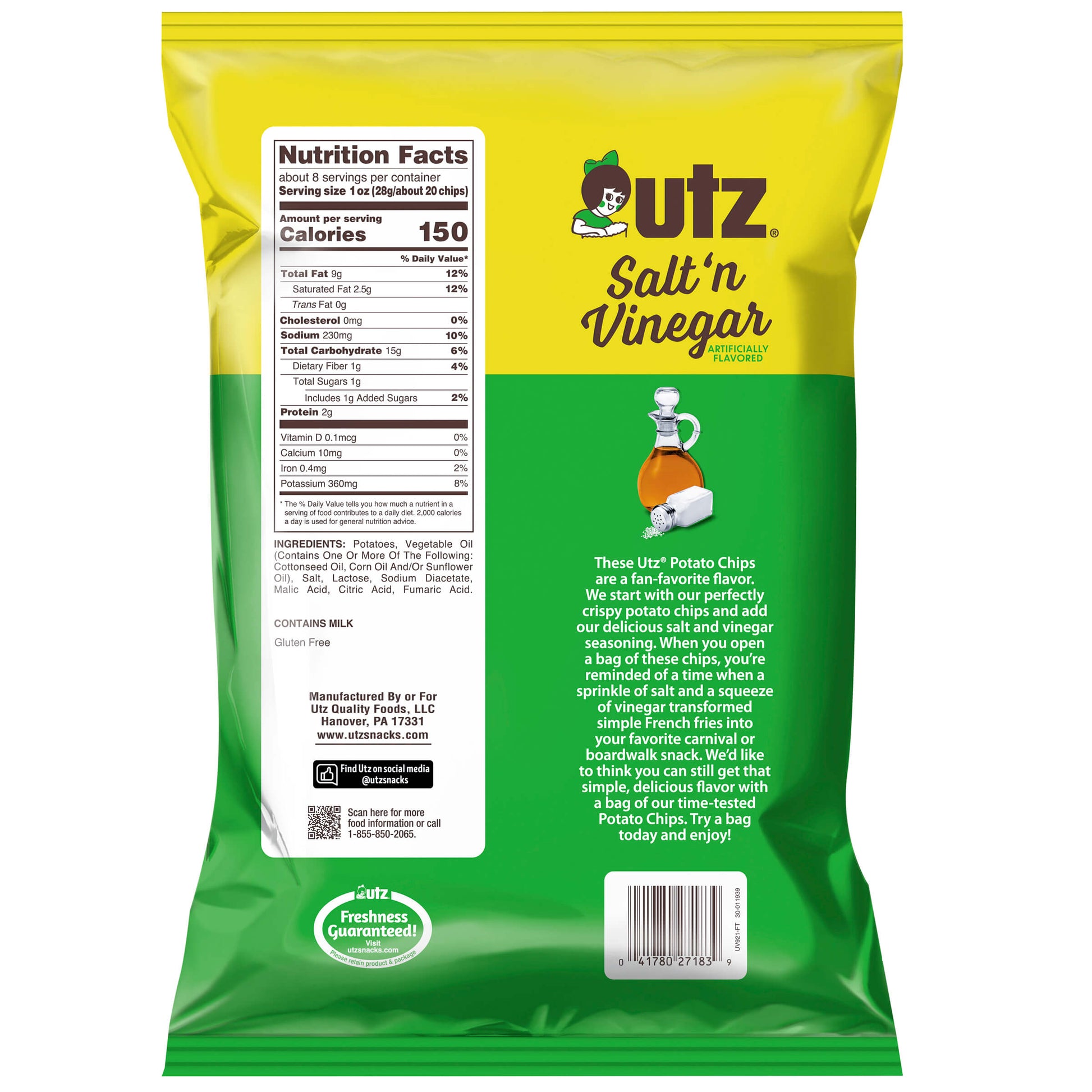 Utz Salt & Vinegar Potato Chips