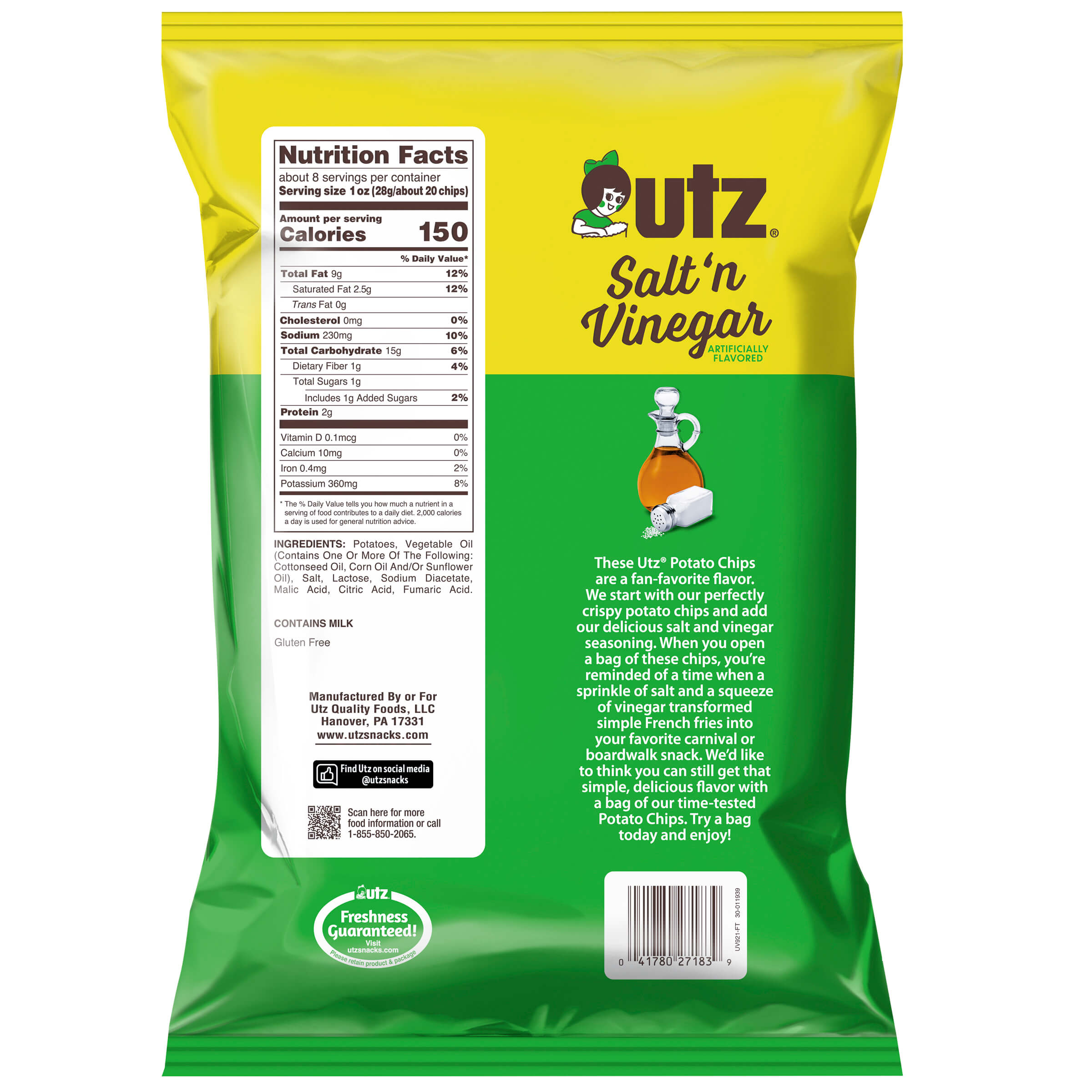 Utz Salt & Vinegar Potato Chips