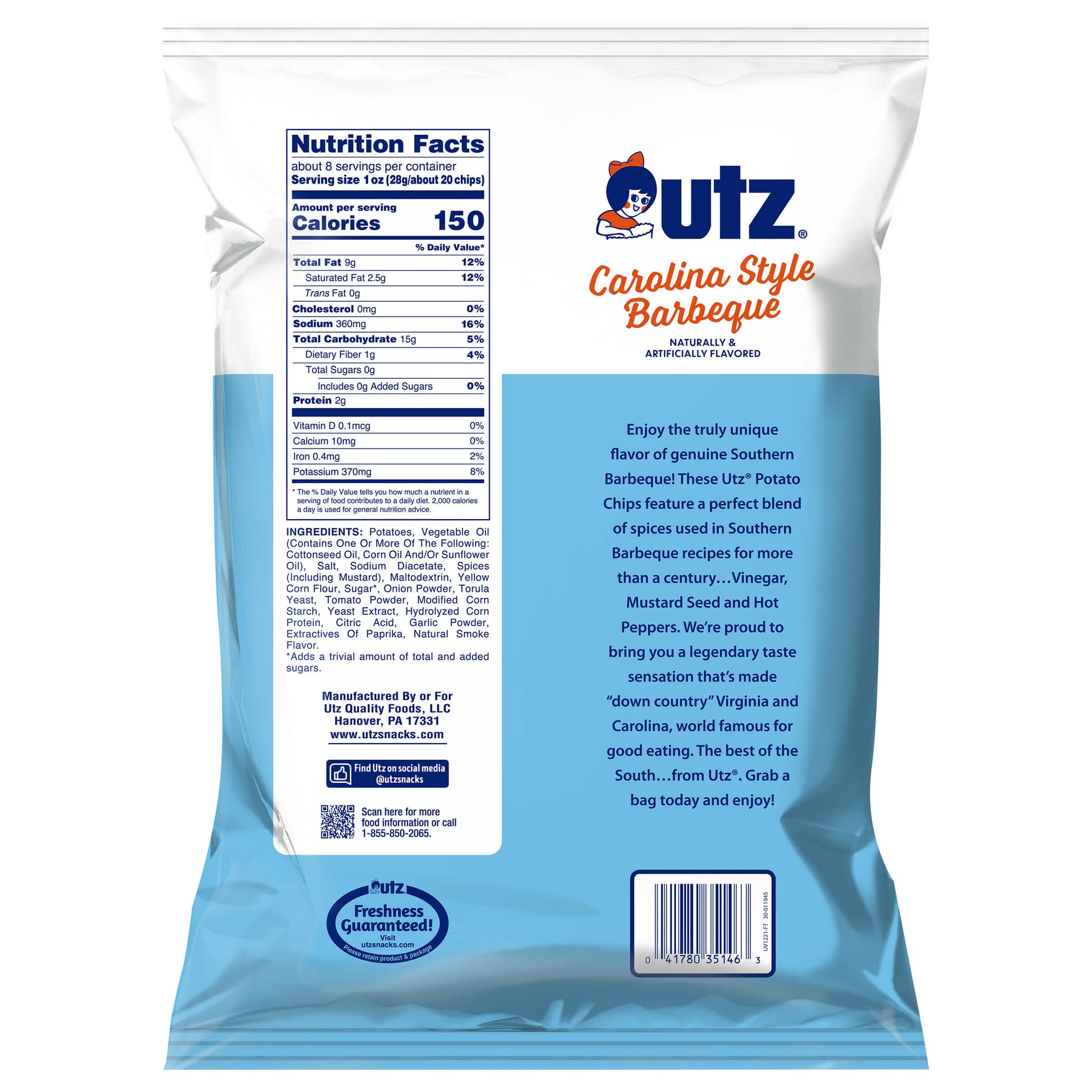 Utz Carolina Barbeque Potato Chips