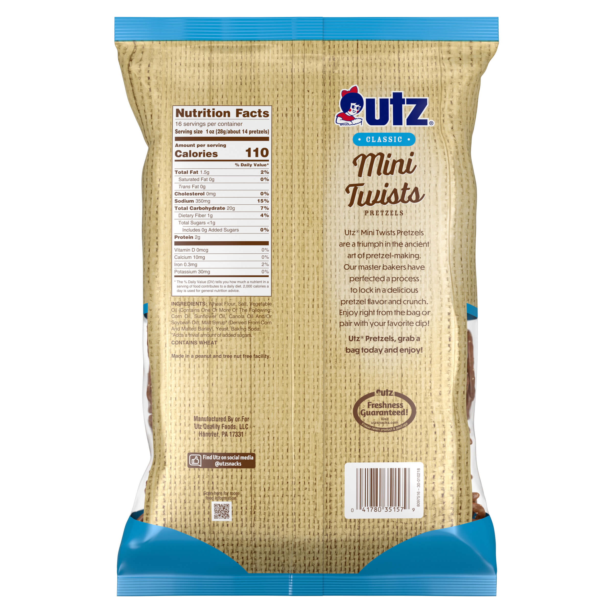 16 oz. Utz Mini Twists Pretzels