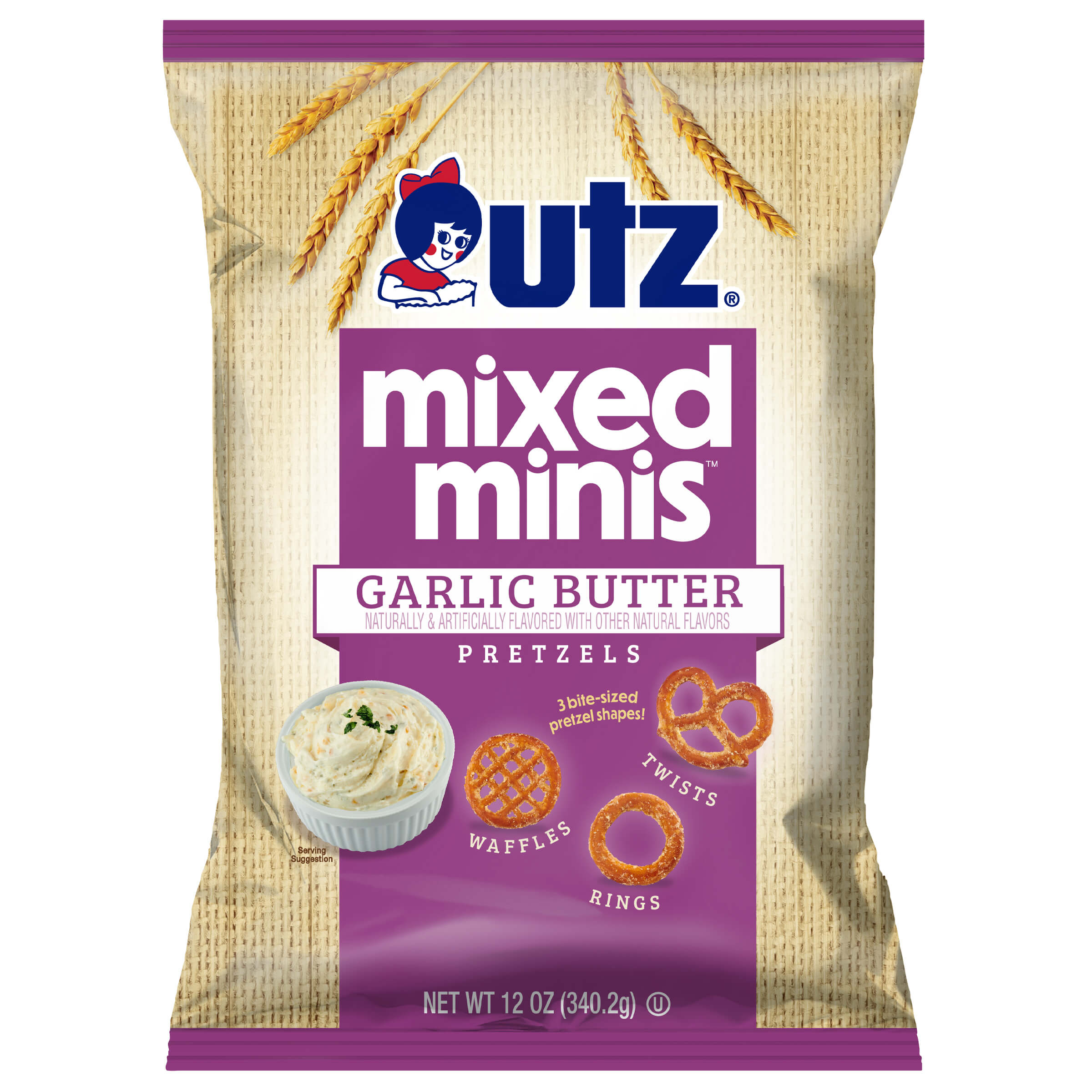 Utz Mixed Minis ® Pretzels, Garlic Butter