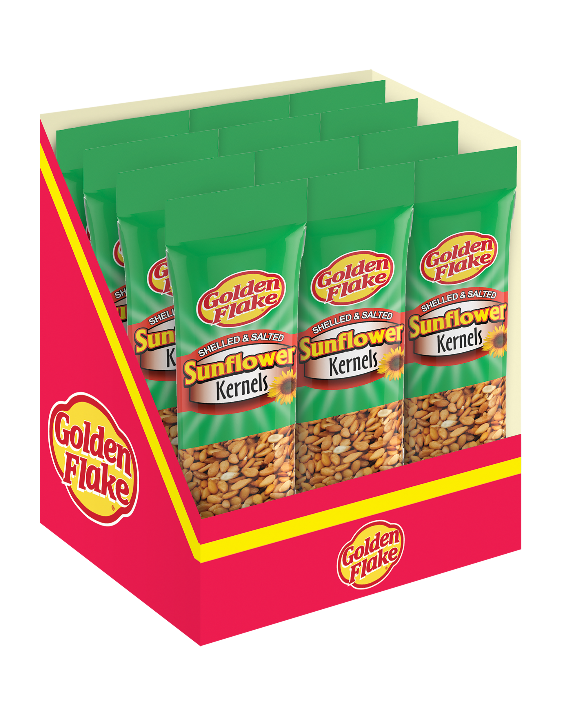 Golden Flake Shelled & Salted Sunflower Kernels (2.25oz Bags)