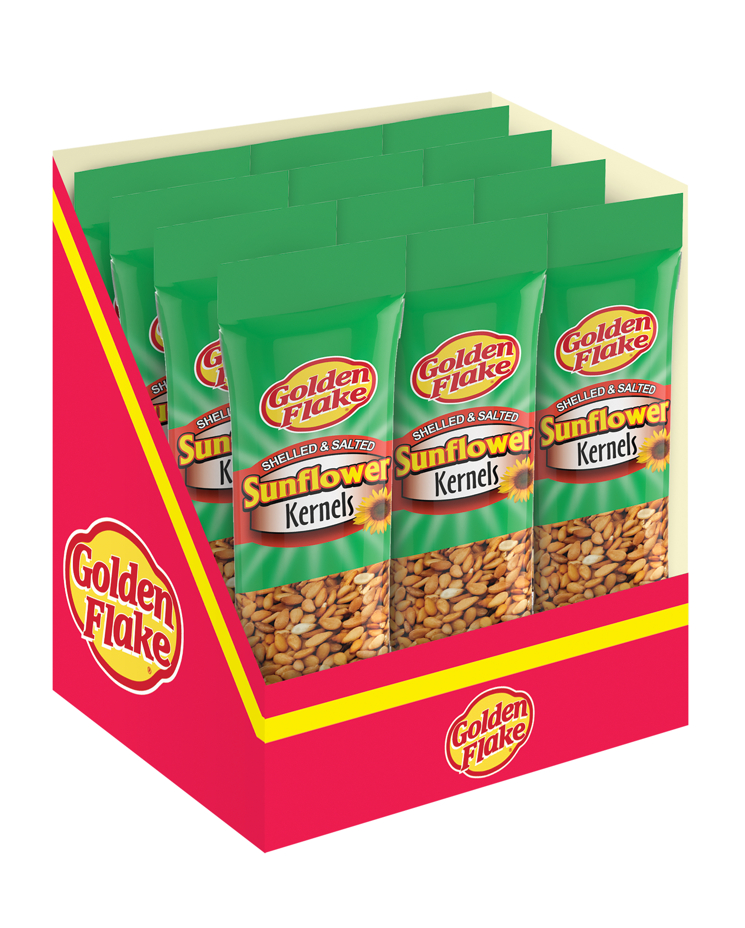 Golden Flake Shelled & Salted Sunflower Kernels (2.25oz Bags)