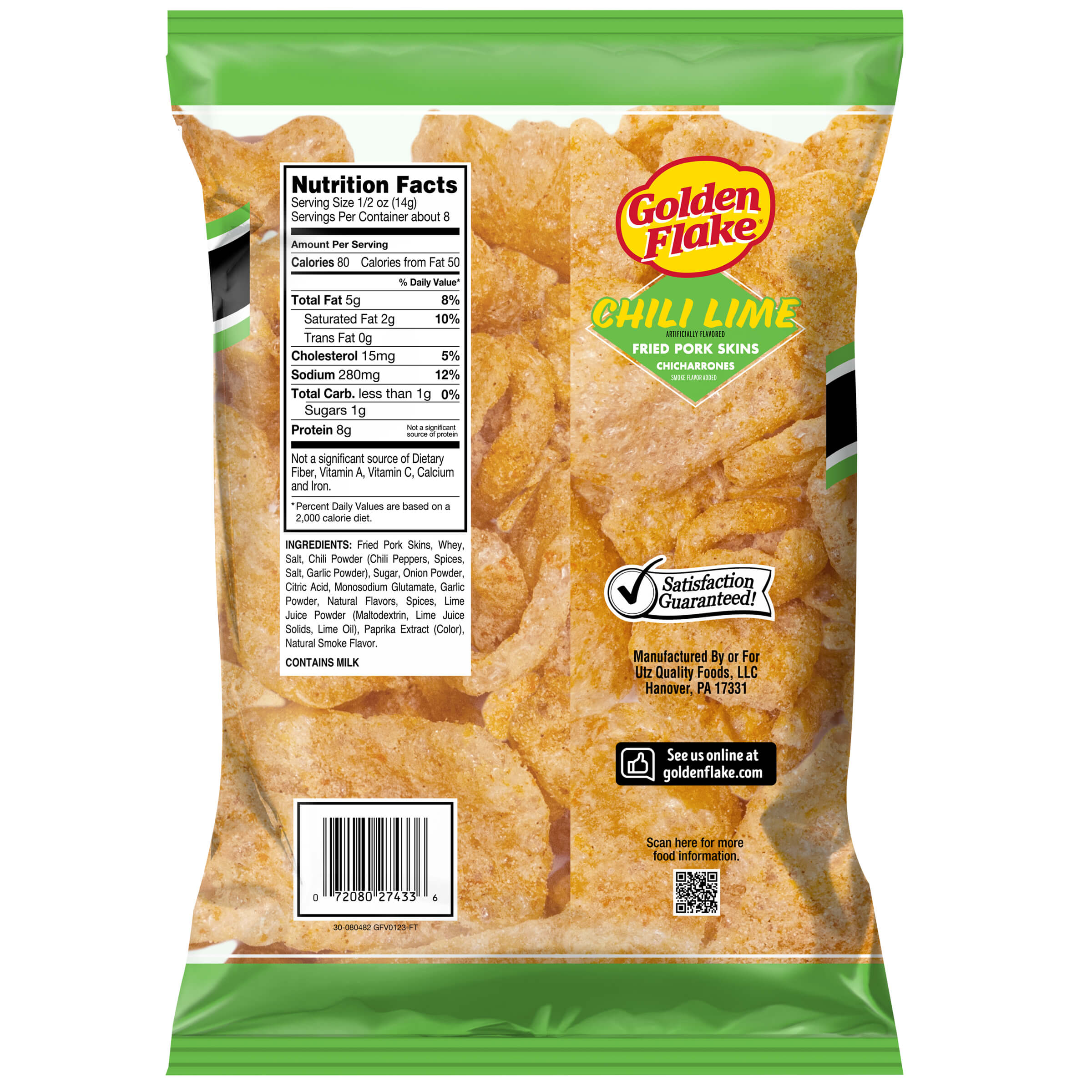 Golden Flake Pork Skins Chili Lime