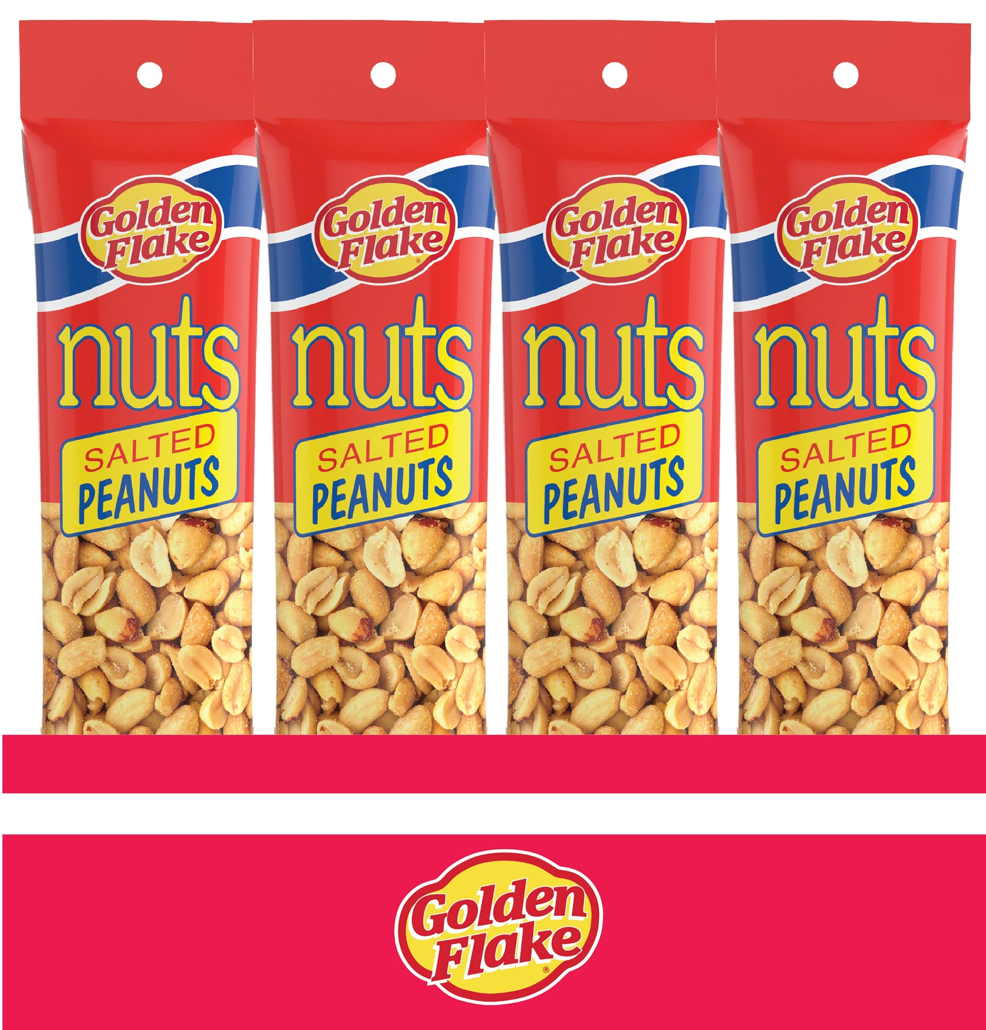 Golden Flake Nuts Variety Pack – Salted, Hot & Spicy, and Honey Roasted Peanuts (2.5oz Bags)