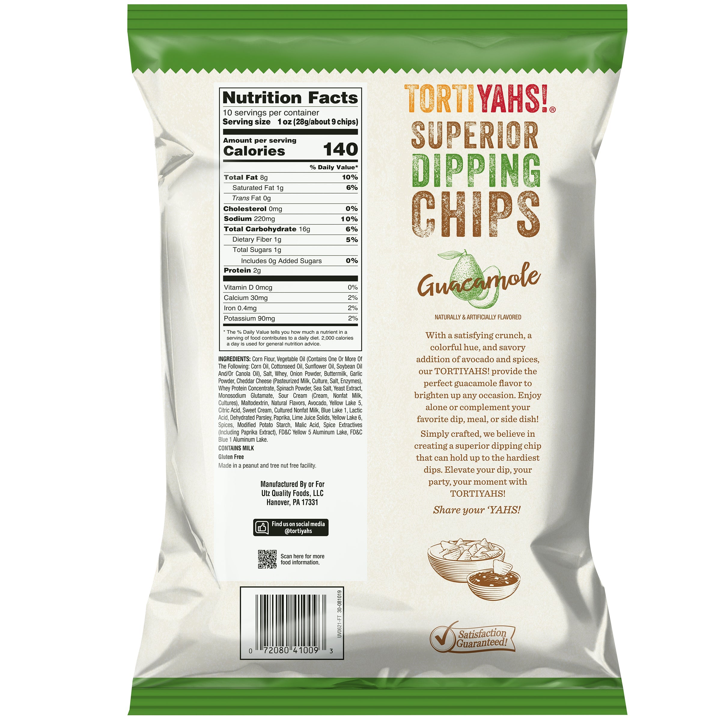 TORTIYAHS!® Superior Dipping Chips Guacamole