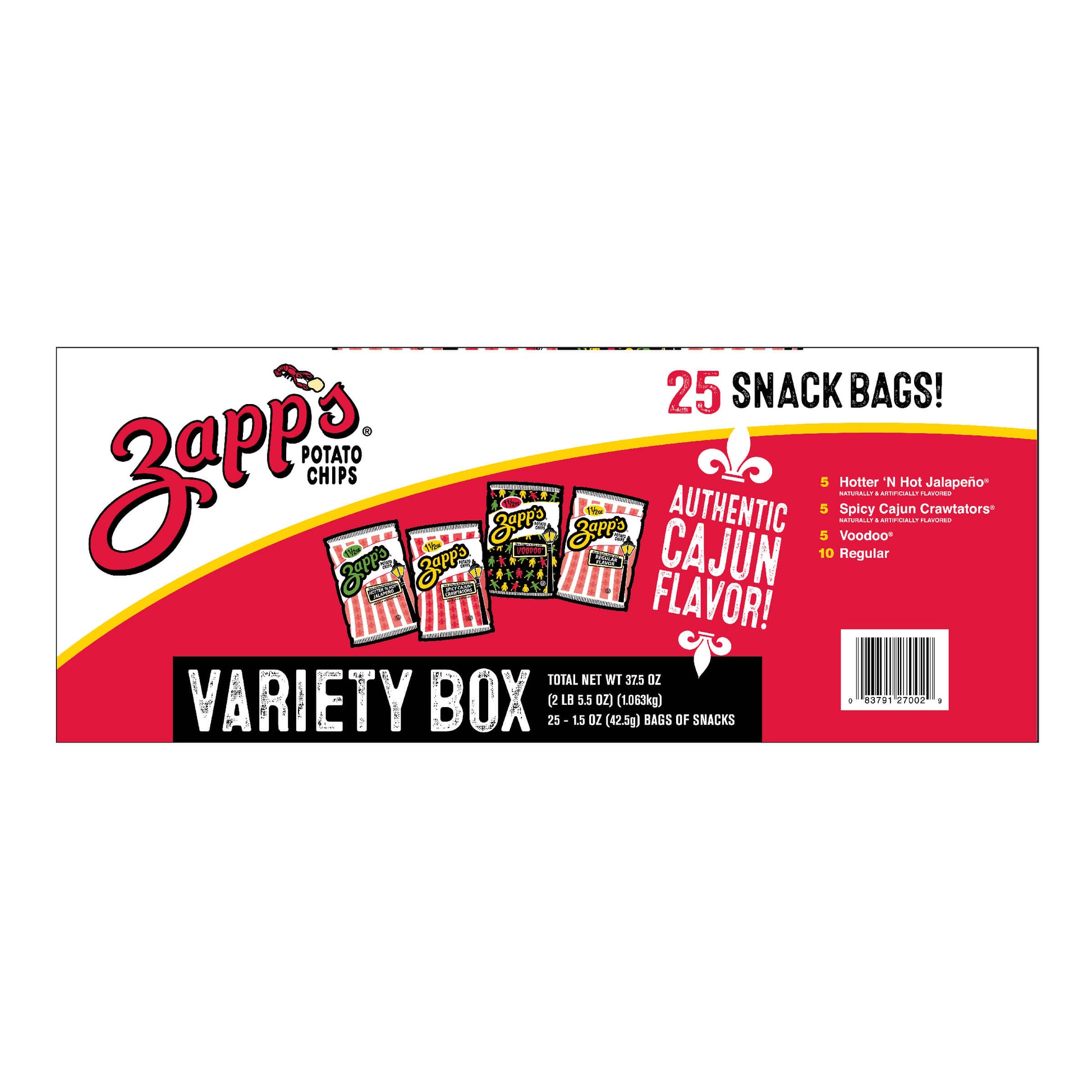 Zapp's Kettle Style Chip Variety Box 1.5 oz. 25 count
