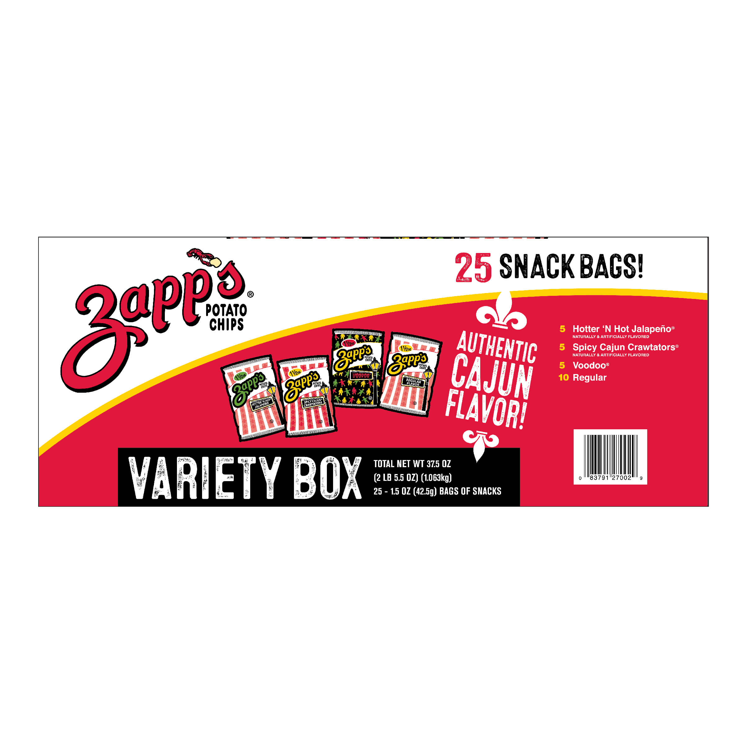 Zapp's Kettle Style Chip Variety Box 1.5 oz. 25 count