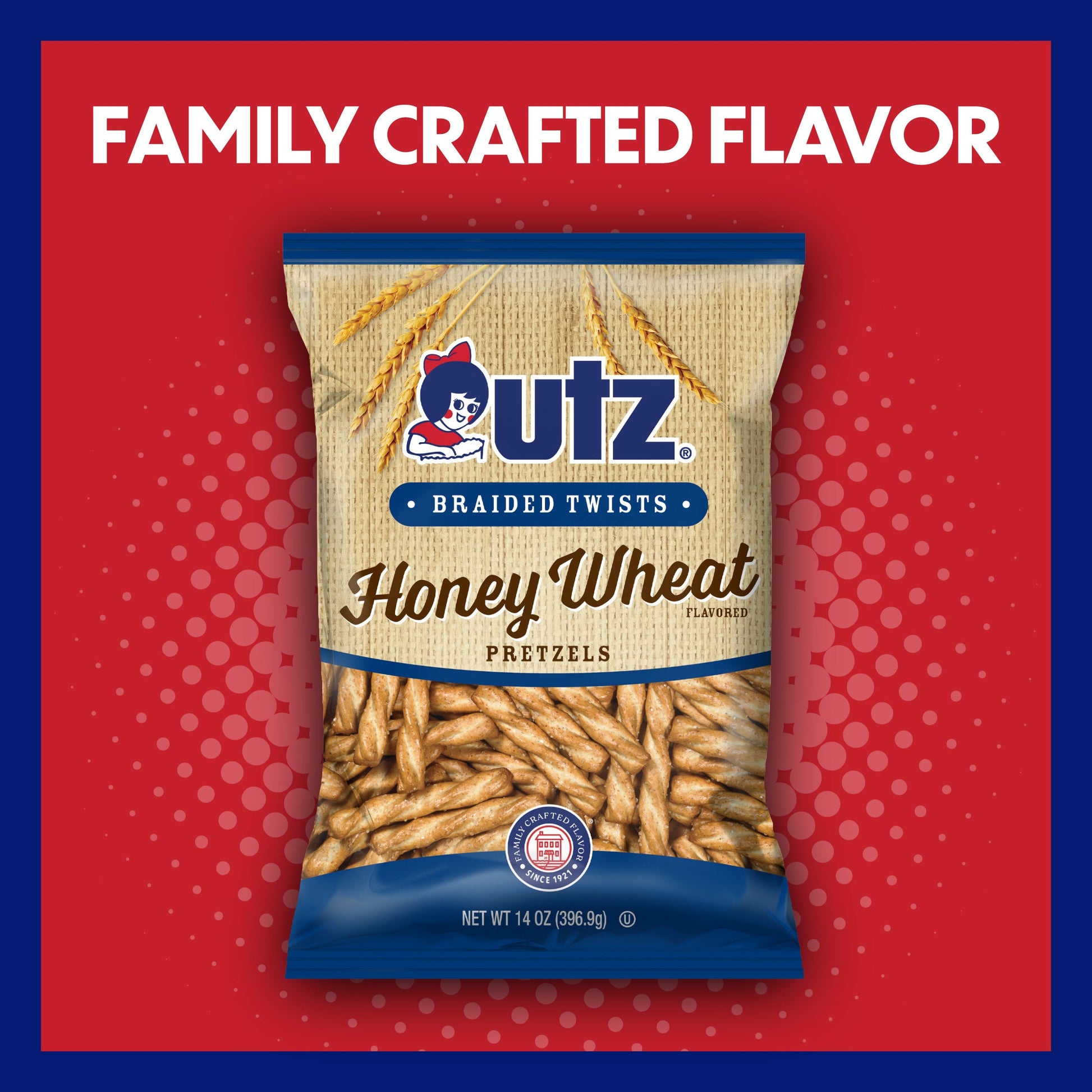 Utz Honey Wheat Braided Twists Pretzels
