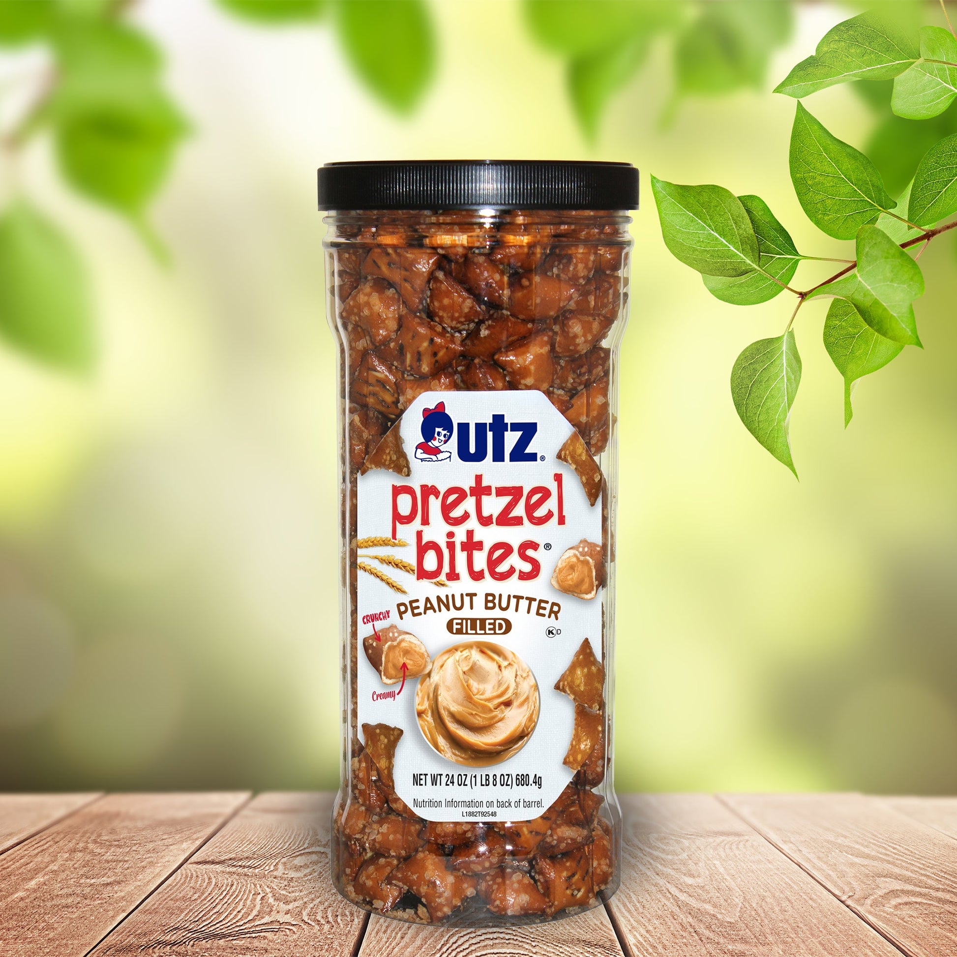 Utz Peanut Butter Filled Pretzel Bites Barrel