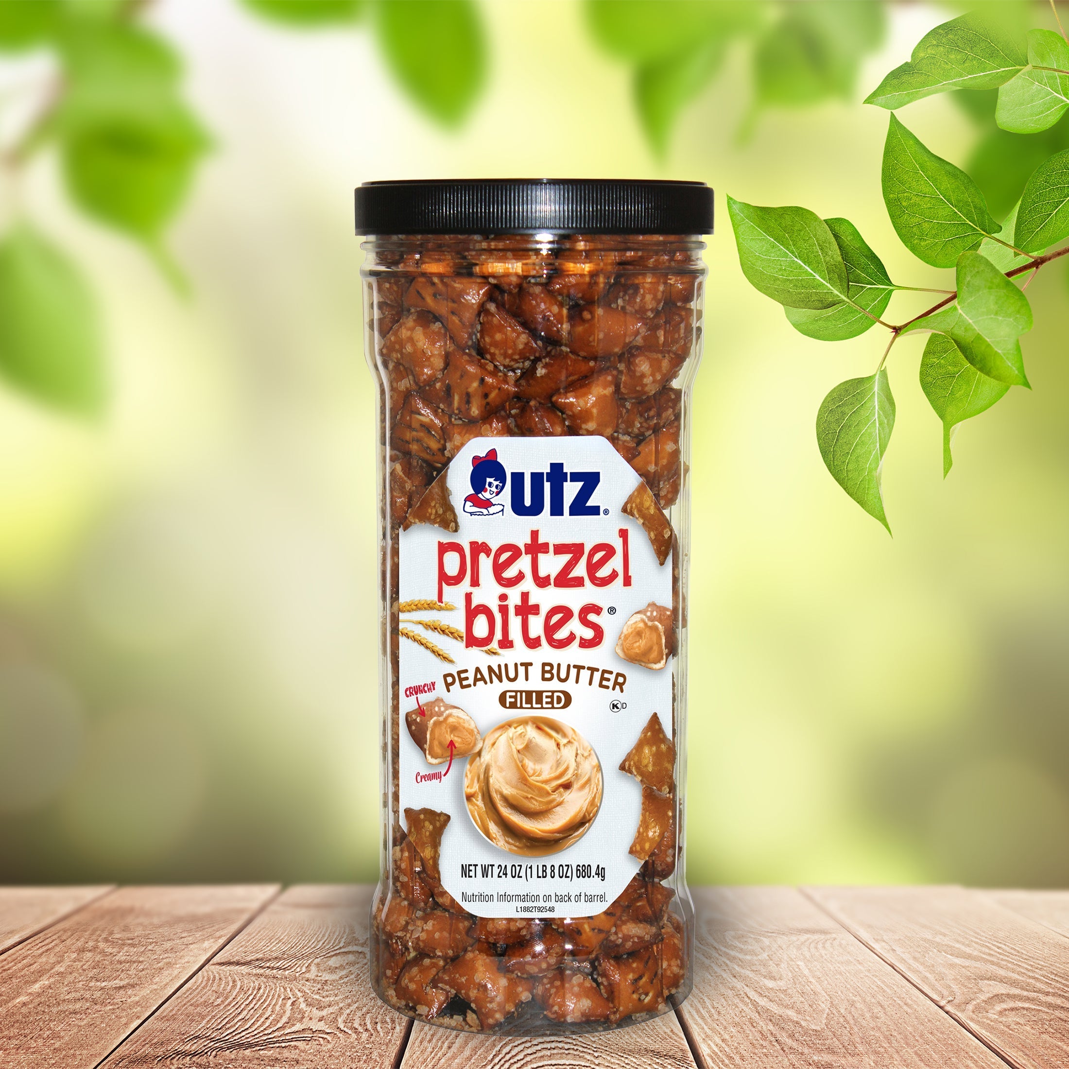 Utz Peanut Butter Filled Pretzel Bites Barrel
