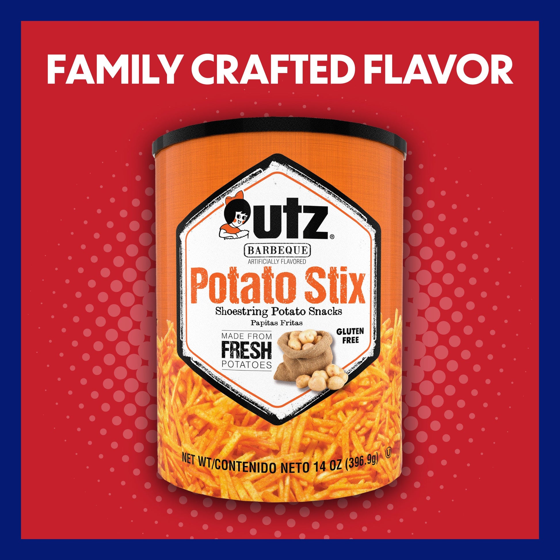 Utz Barbeque Potato Stix, Multipack, 14 oz, 3 Count