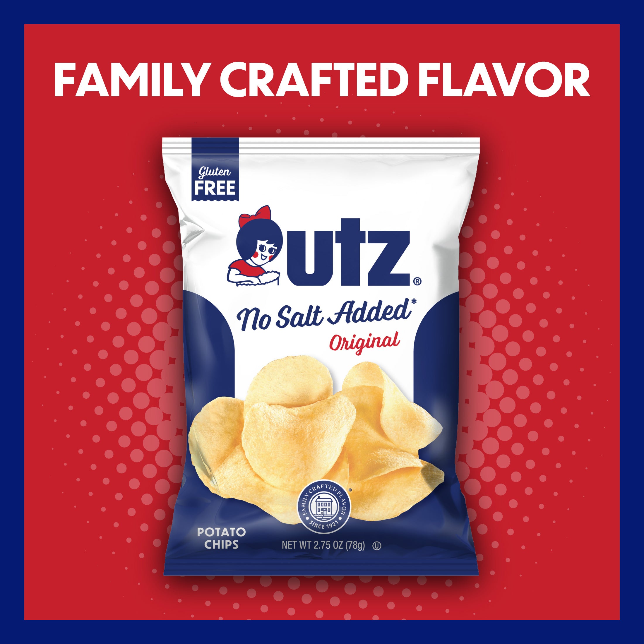 Utz Original No Salt Added Potato Chips