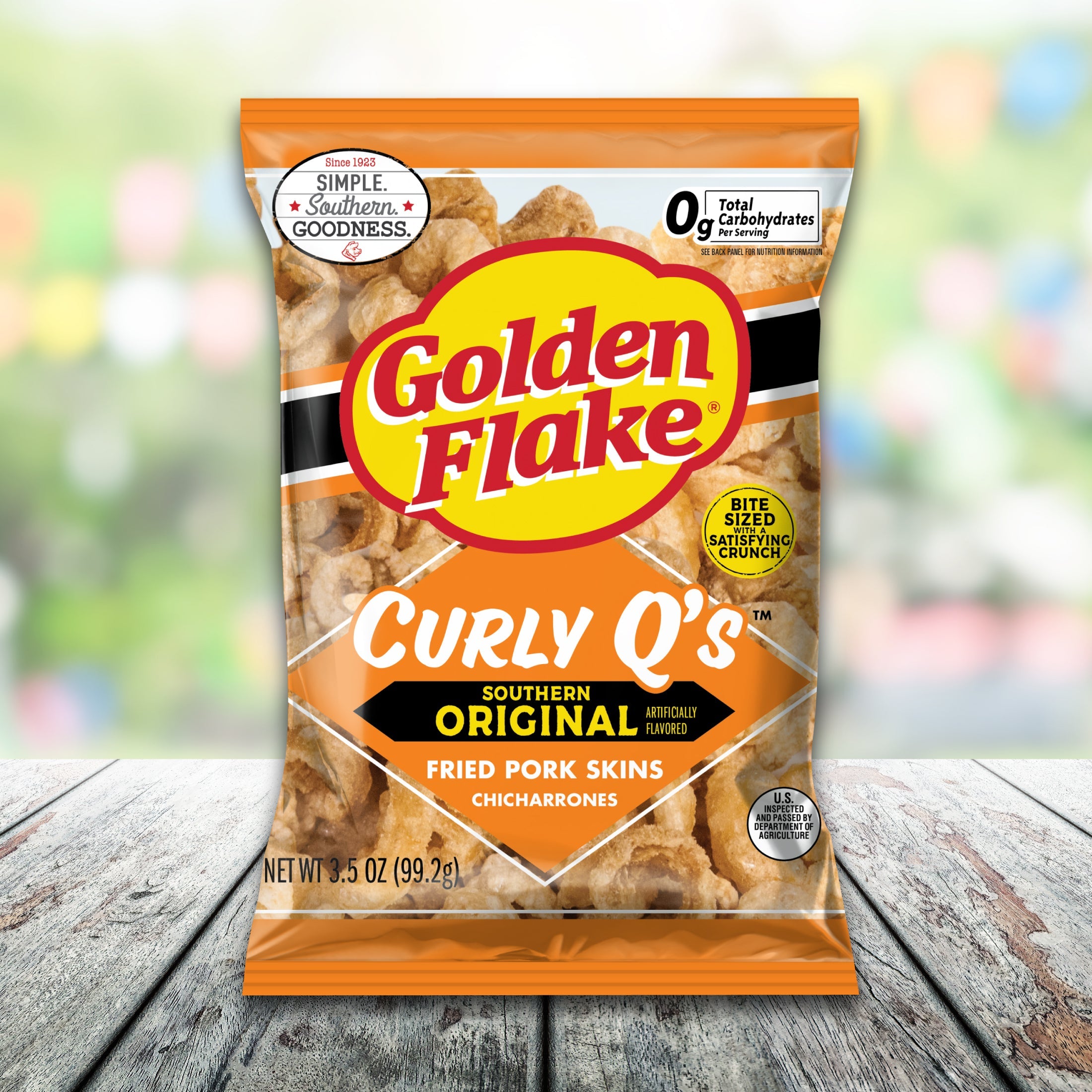 Golden Flake Pork Skins Curly Q's Original