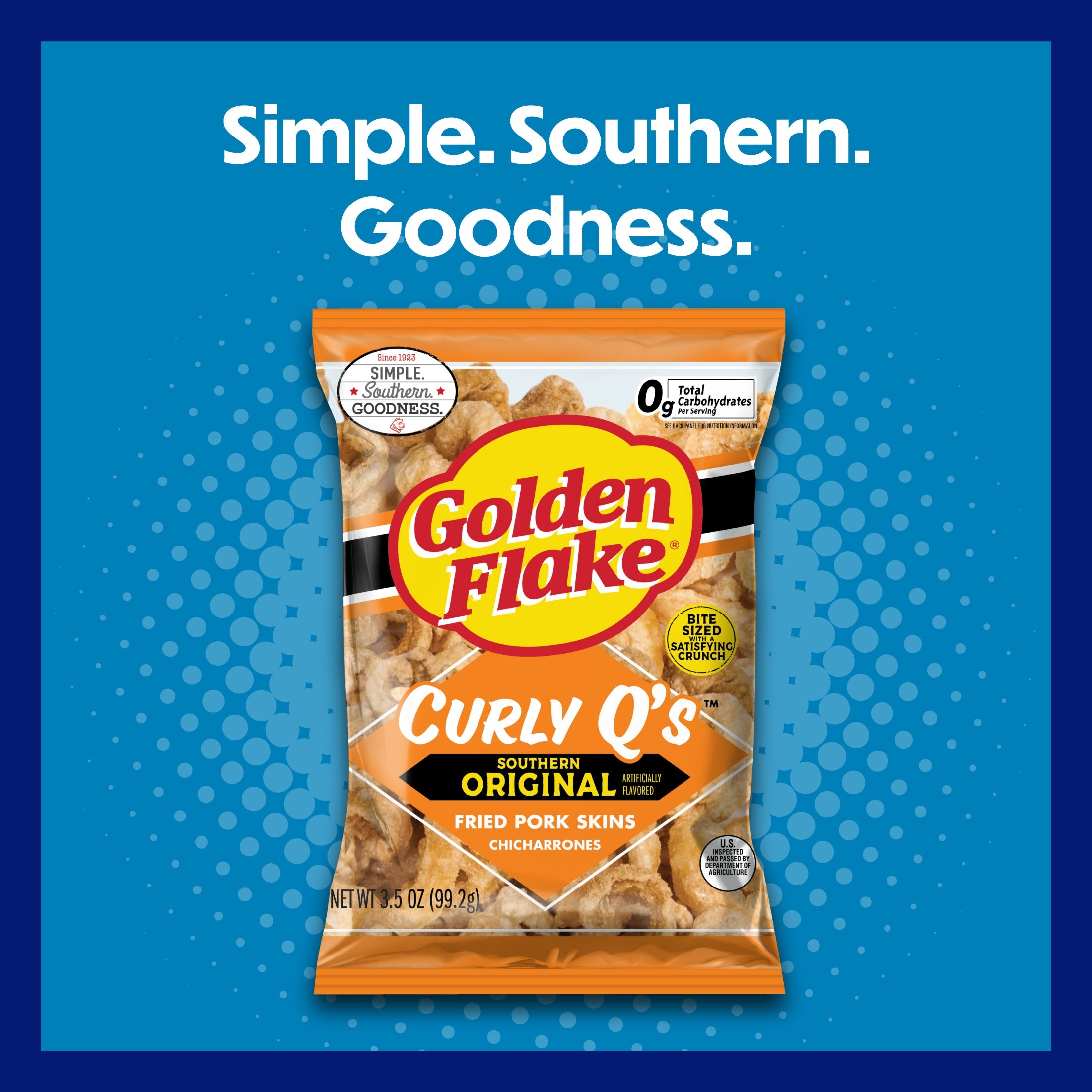 Golden Flake Pork Skins Curly Q's Original