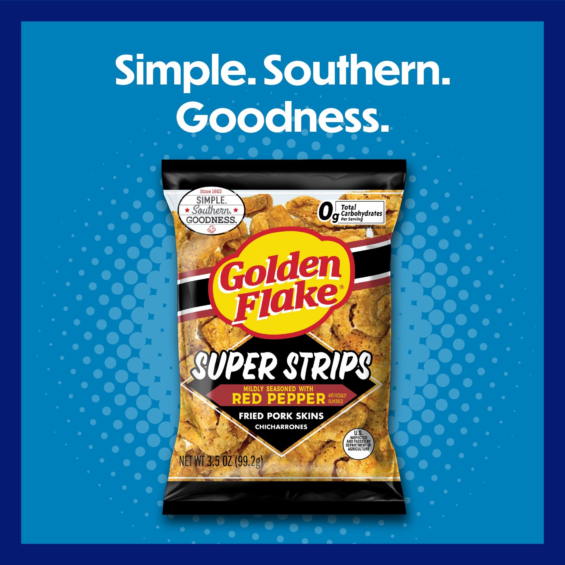 Golden Flake Pork Skins Super Strips Mild Red Pepper