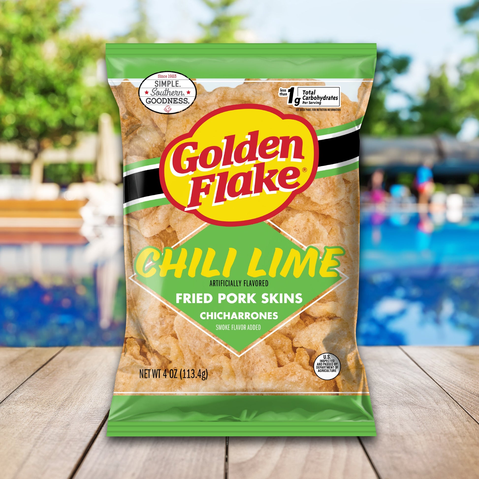 Golden Flake Pork Skins Chili Lime