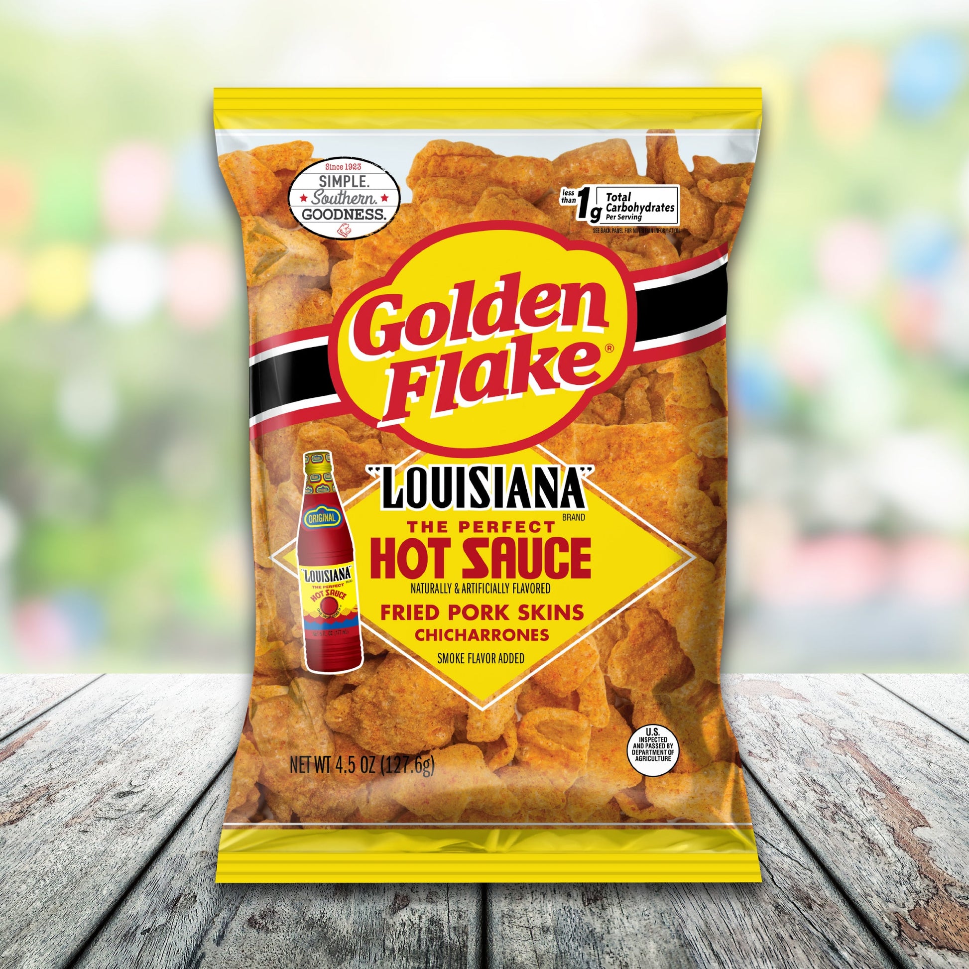 Golden Flake Pork Skins Louisiana Hot Sauce