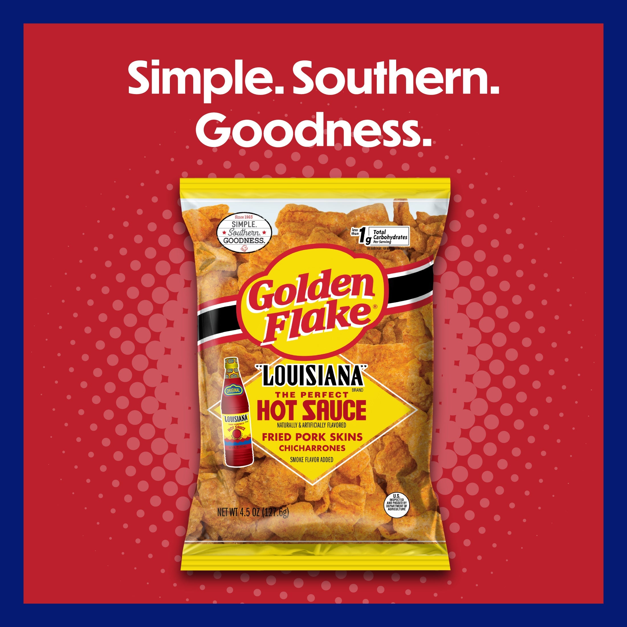 Golden Flake Pork Skins Louisiana Hot Sauce
