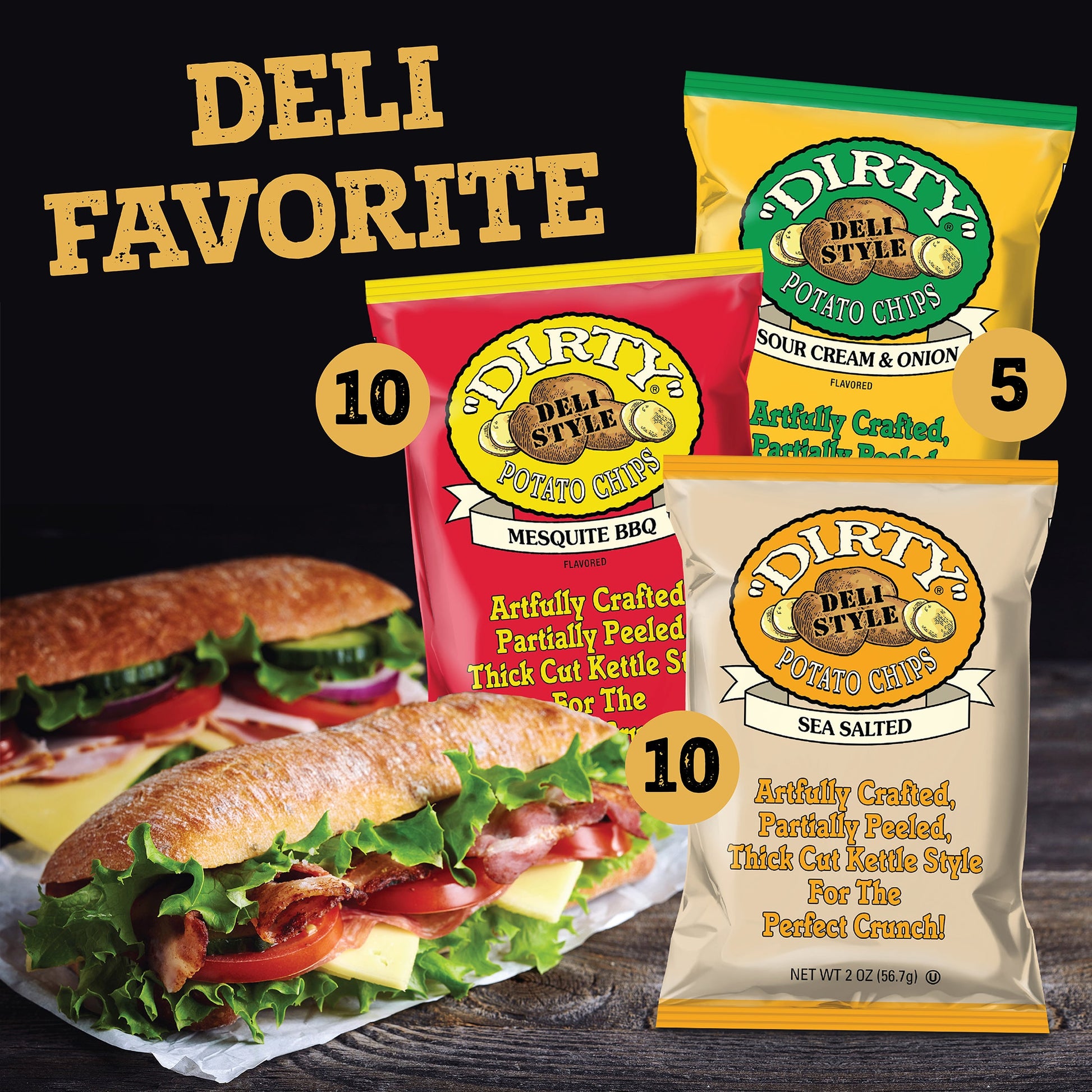 Dirty Kettle Style Potato Chips Variety Box 2 oz. 25 count