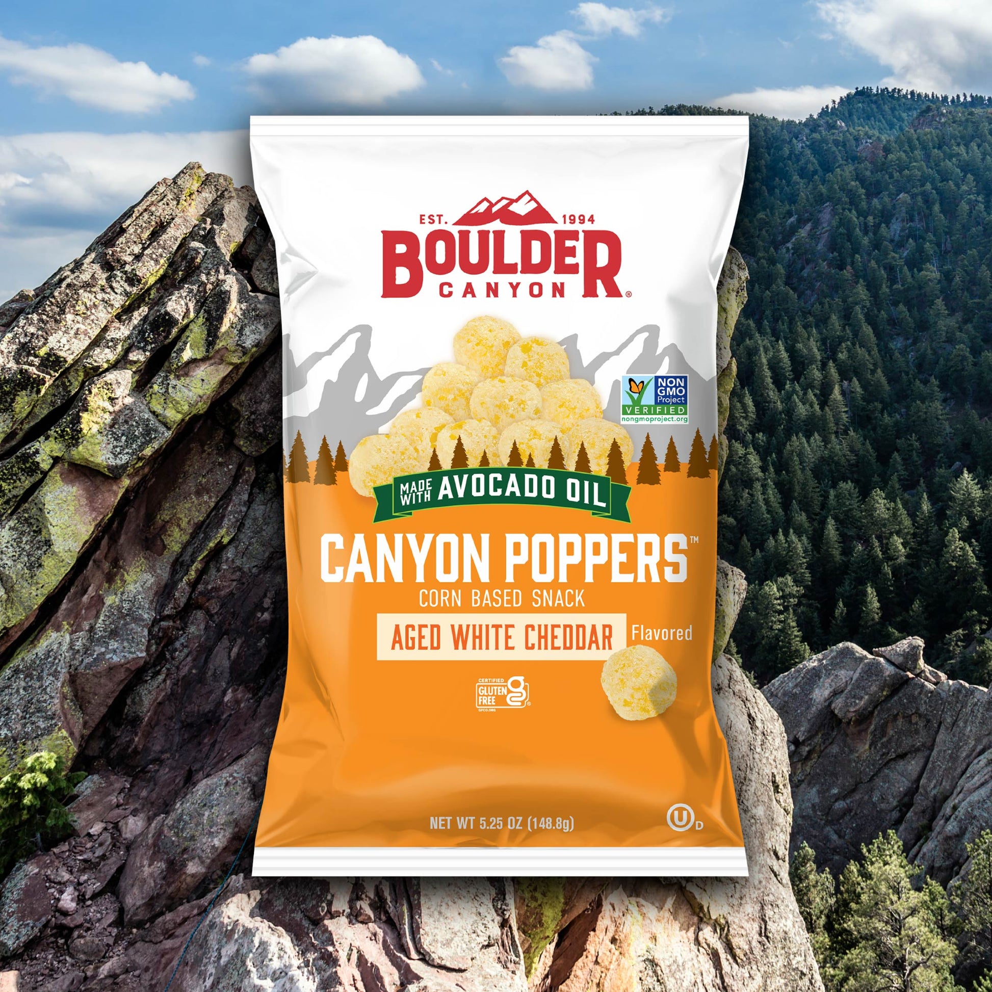Boulder Canyon Avocado Oil Canyon Poppers, Aged White Cheddar