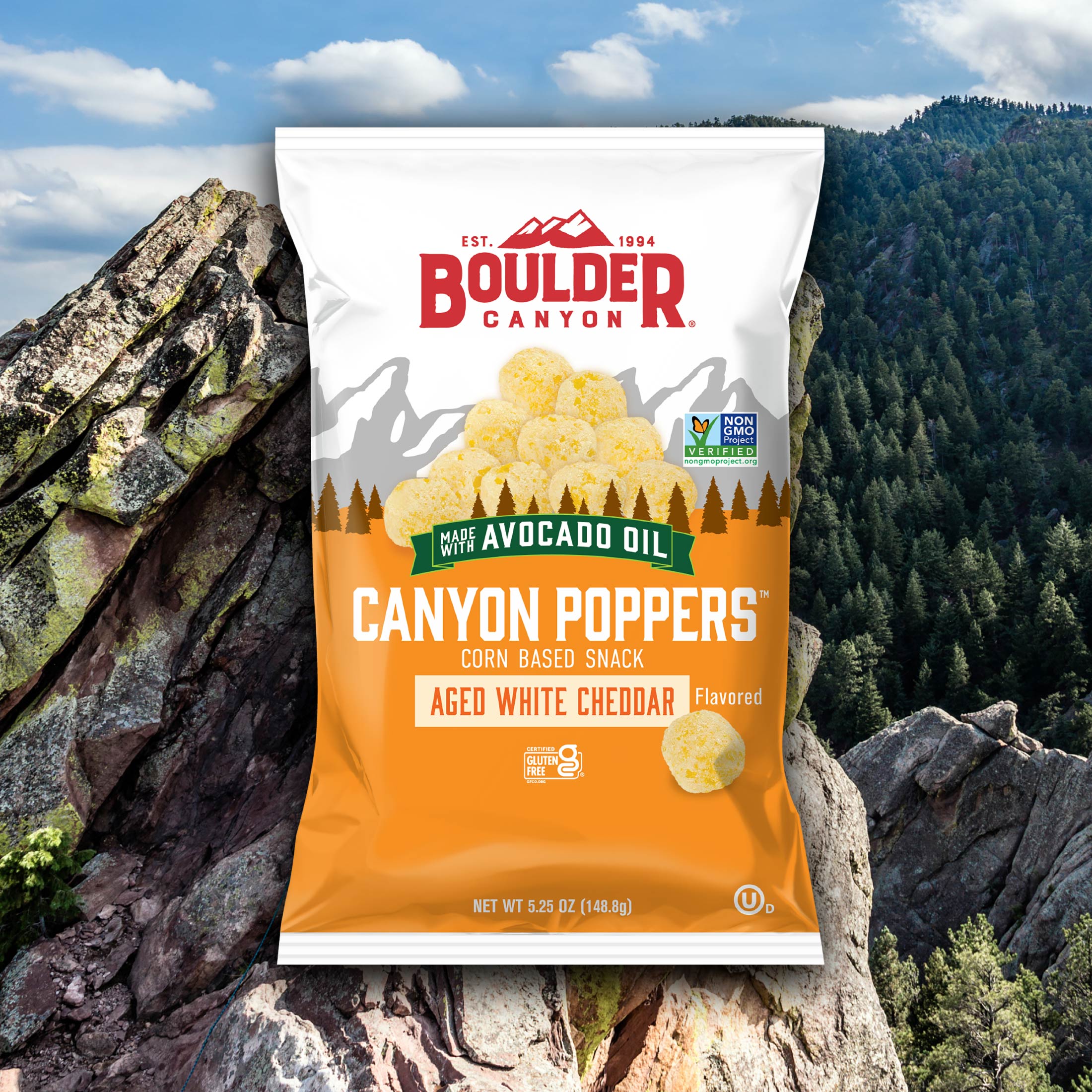 Boulder Canyon Avocado Oil Canyon Poppers, Aged White Cheddar