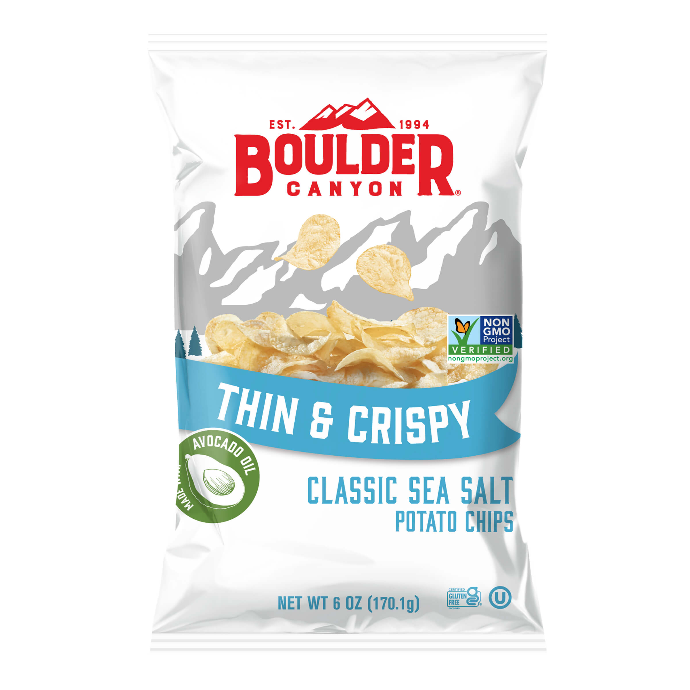 Boulder Canyon Potato Chips Thin & Crispy Avocado Oil Classic Sea Salt