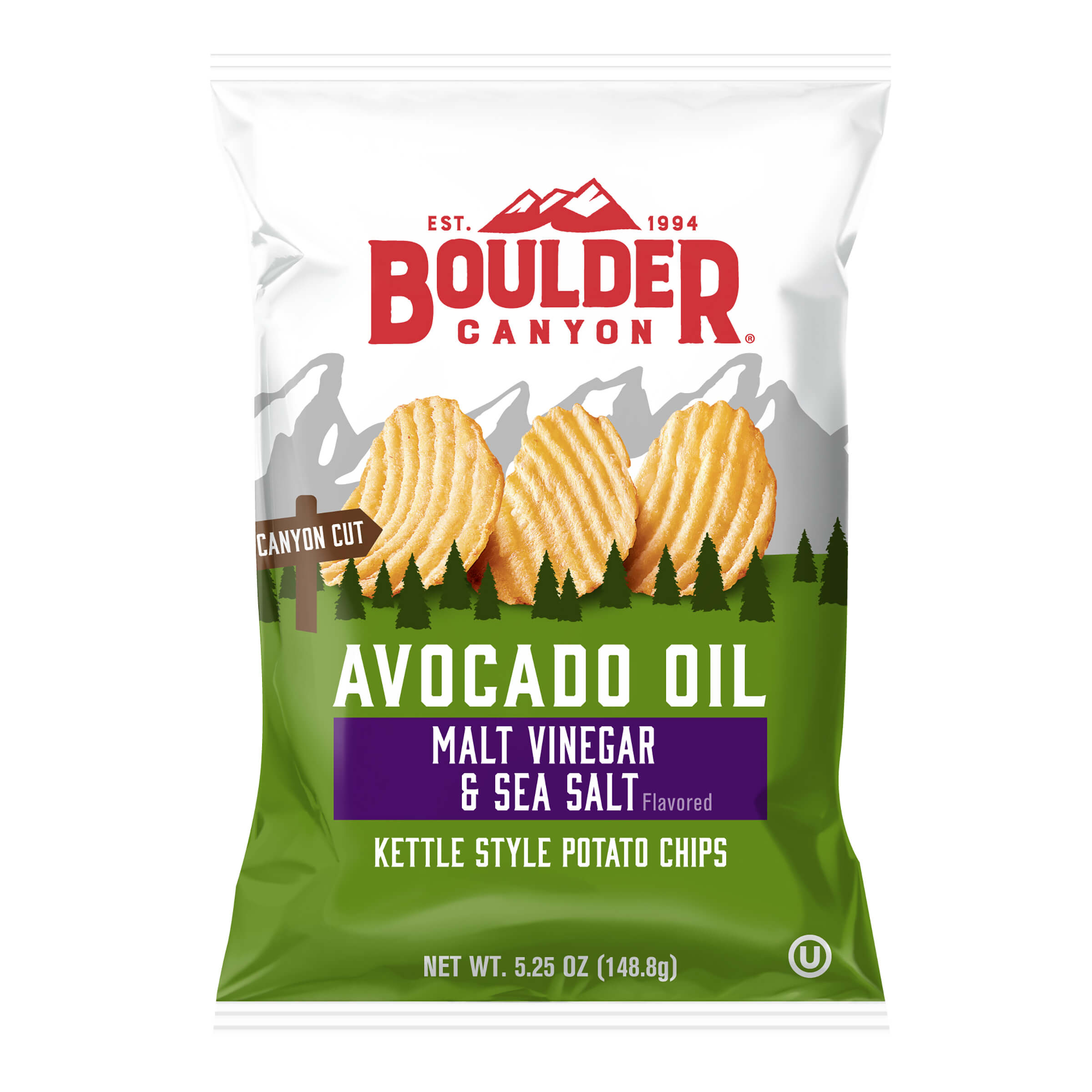 Boulder Canyon Kettle Potato Chips Canyon Cut Avocado Oil Malt Vinegar & Sea Salt