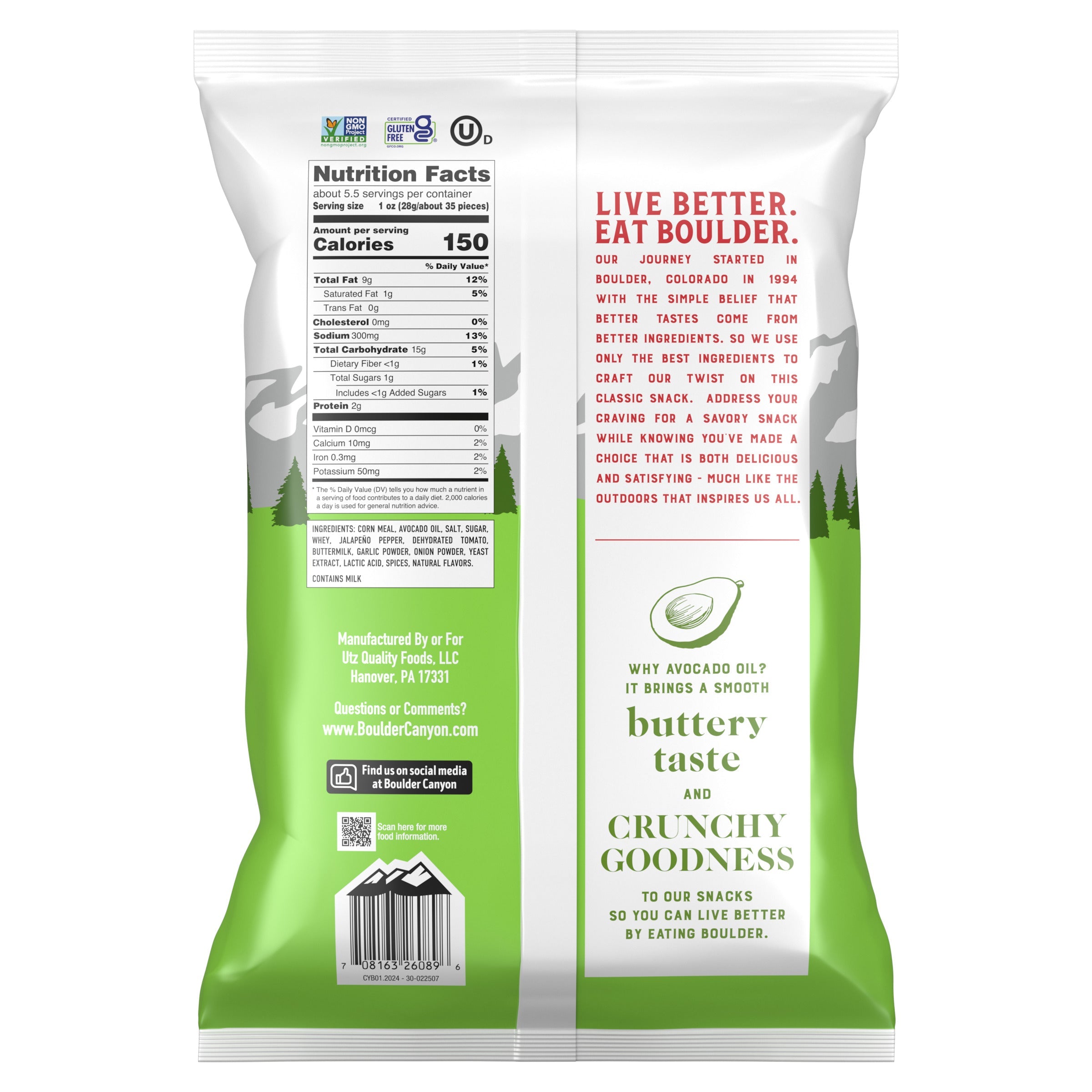 Boulder Canyon Avocado Oil Canyon Poppers, Jalapeño Ranch