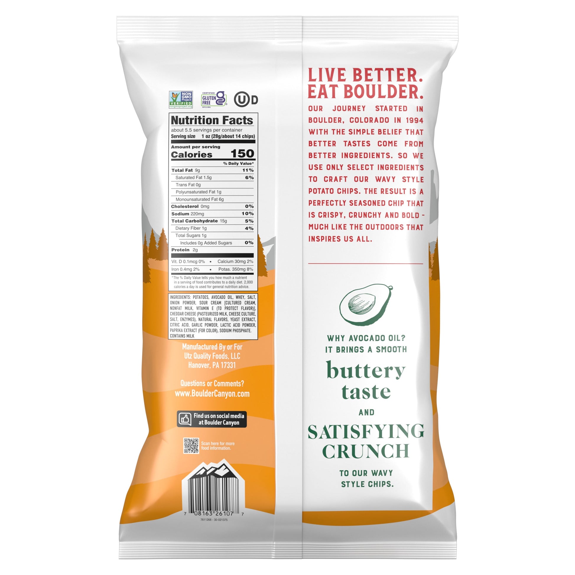 Boulder Canyon Wavy Cheddar Sour Cream Potato Chips