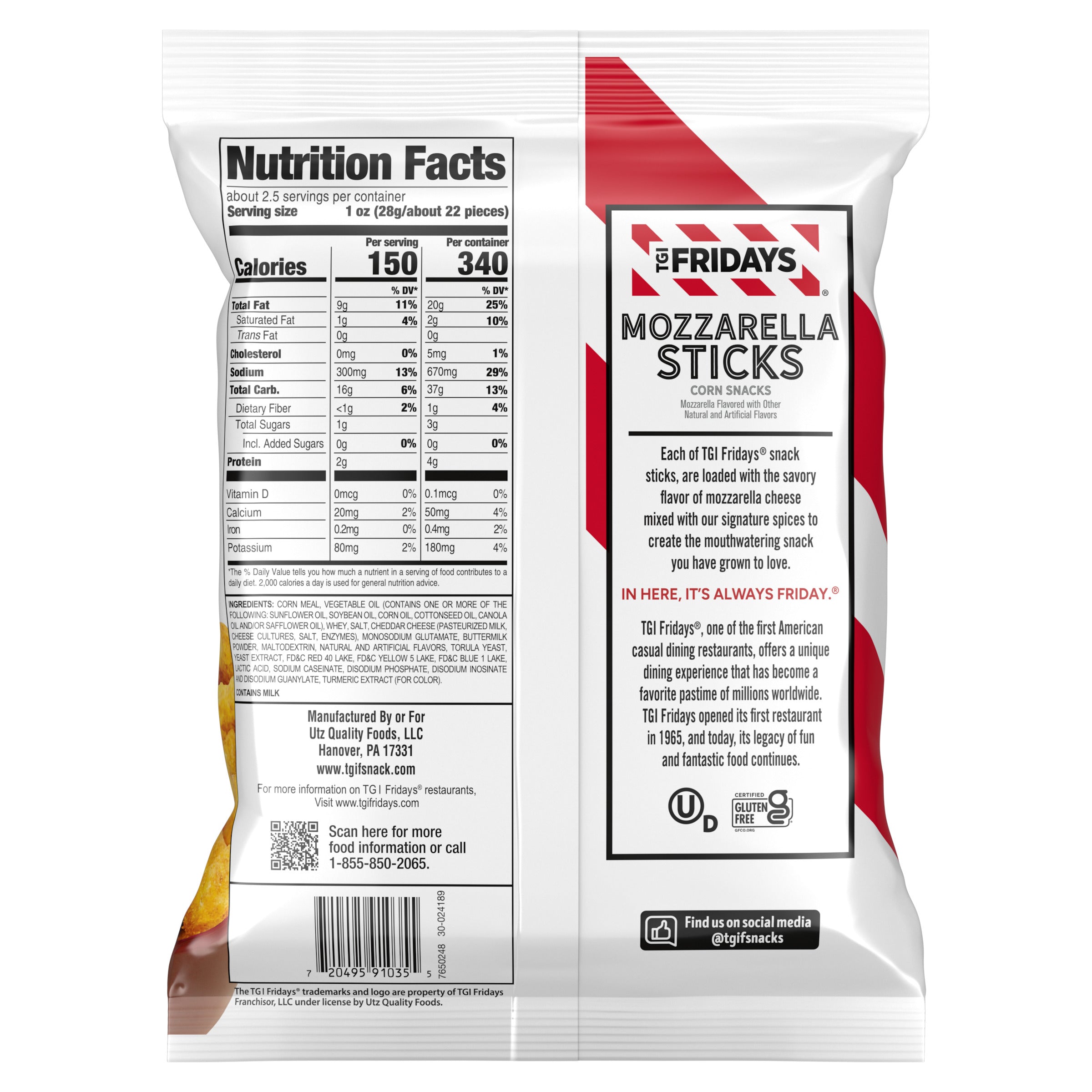 TGI Fridays Mozzarella Sticks 2.25 oz