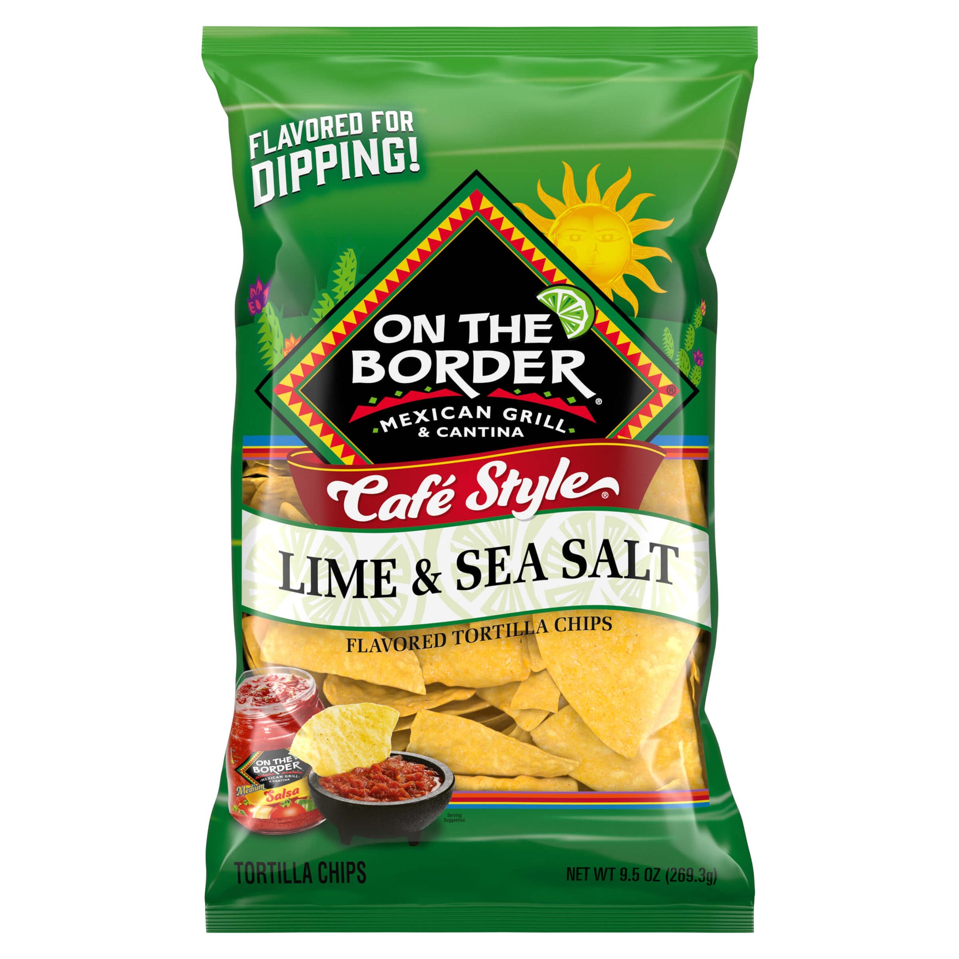 On The Border Cafe Style Lime & Sea Salt Tortilla Chips