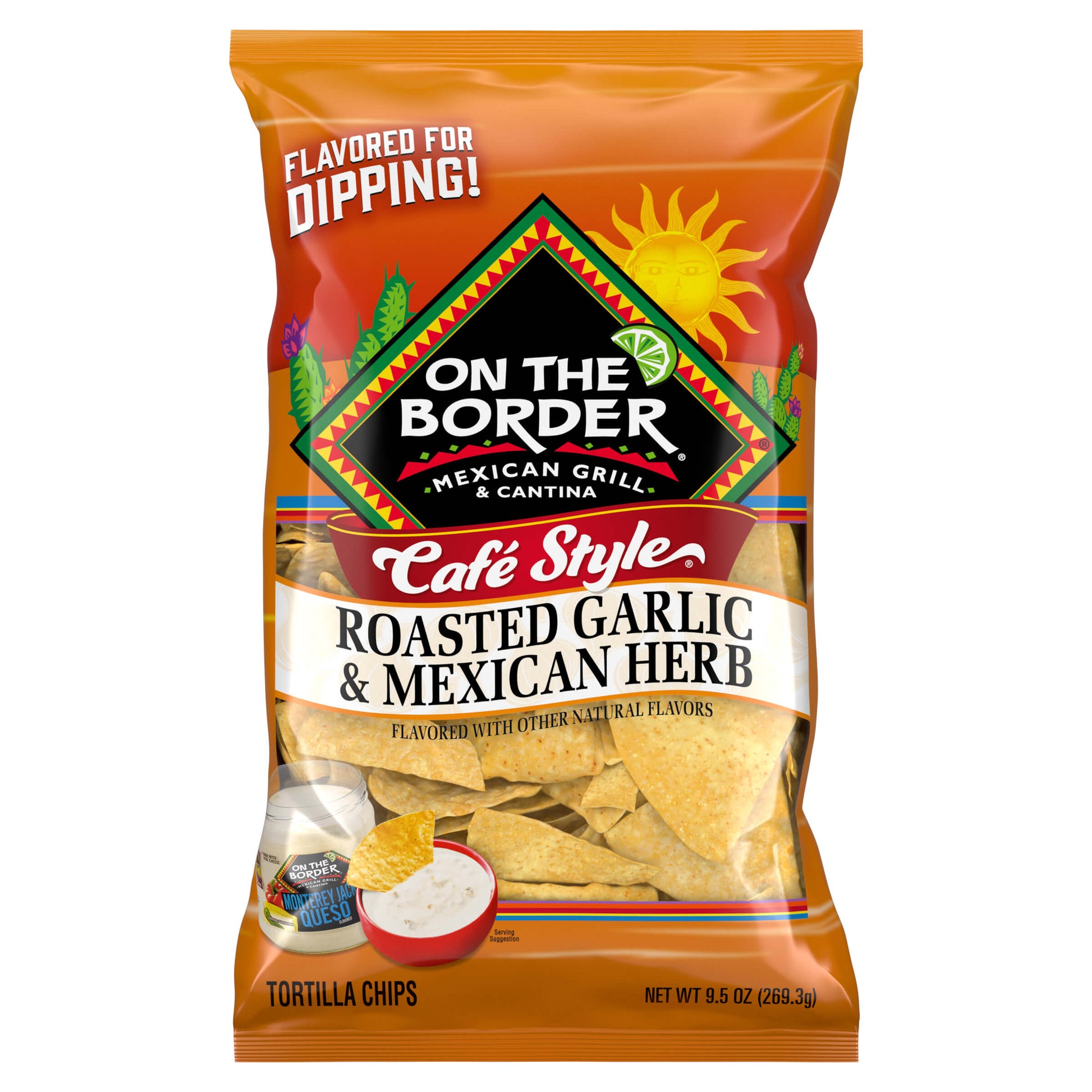On The Border Roasted Garlic & Mexican Herb Tortilla Chips