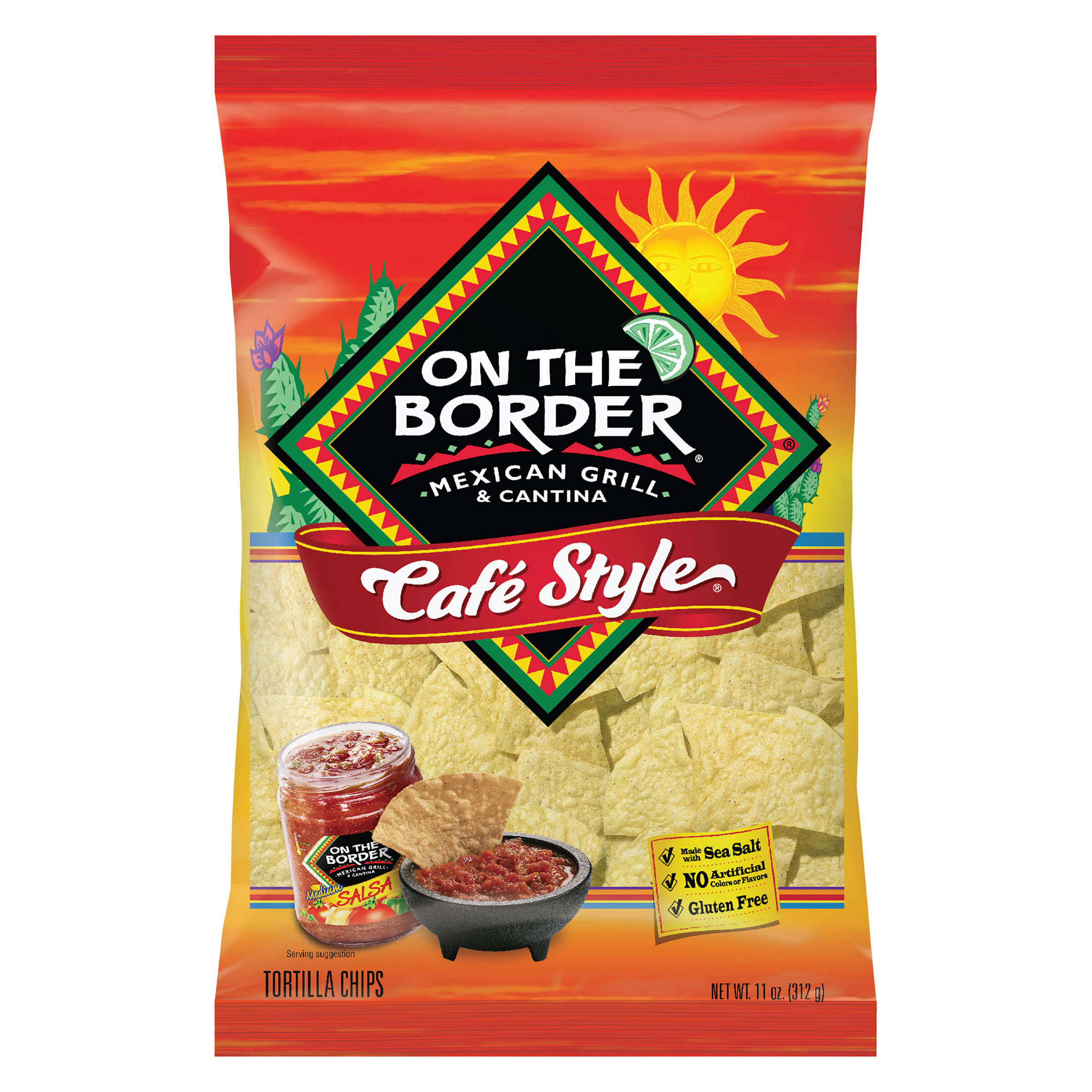 On The Border Tortilla Chips Café Style