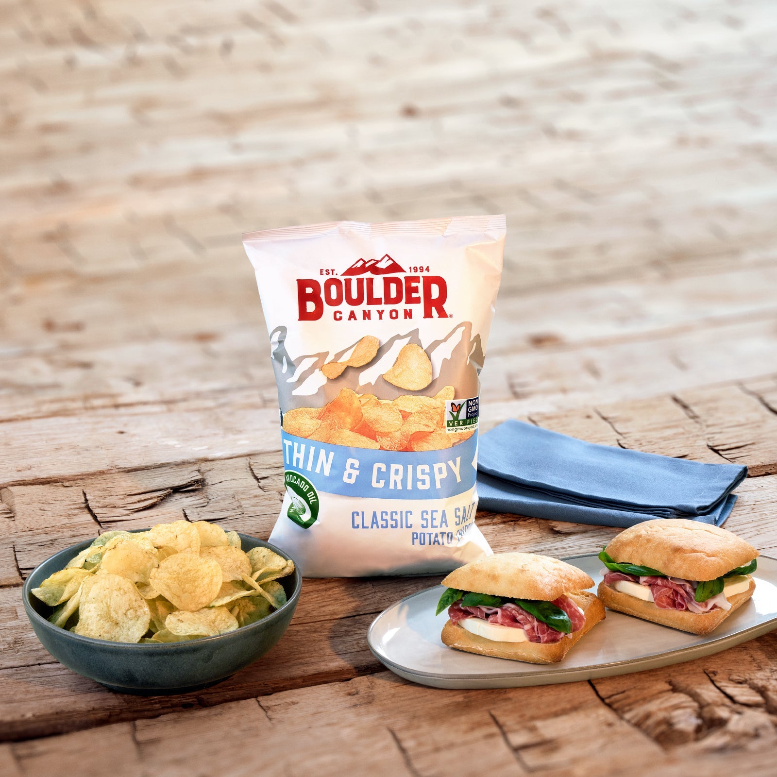 Boulder Canyon Potato Chips Thin & Crispy Avocado Oil Cheddar Sour Cream
