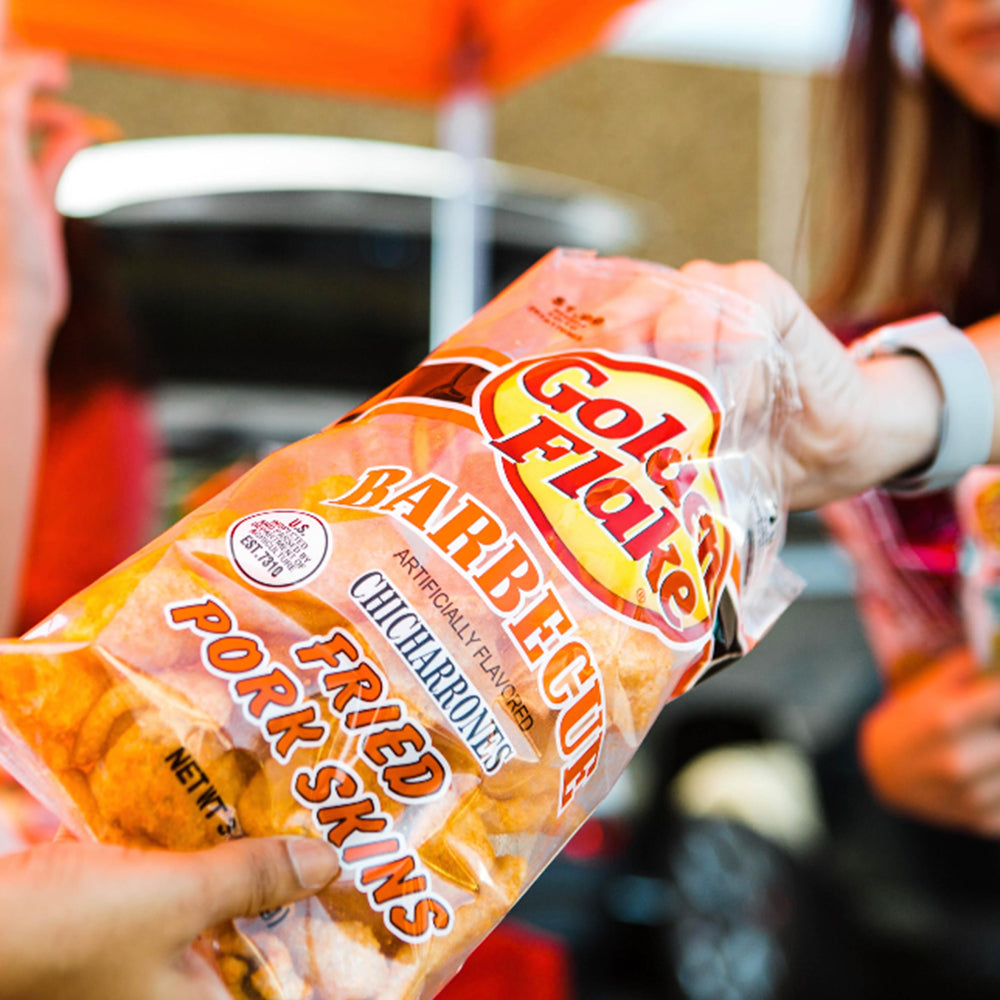 Golden Flake Pork Cracklin Skins Mild Red Pepper