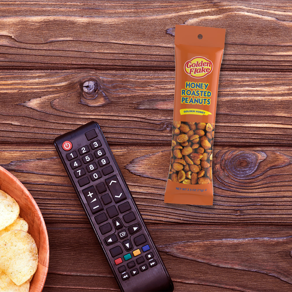 Golden Flake Honey Roasted Peanuts – Sweet & Crunchy Perfection (2.5oz Bags)