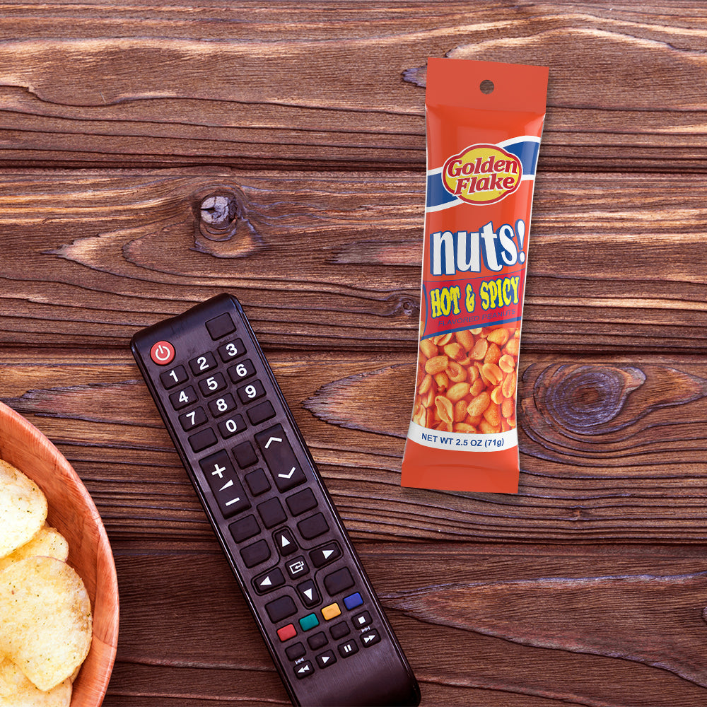 Golden Flake Hot & Spicy Peanuts – Bold Southern Heat (2.5oz Bags)